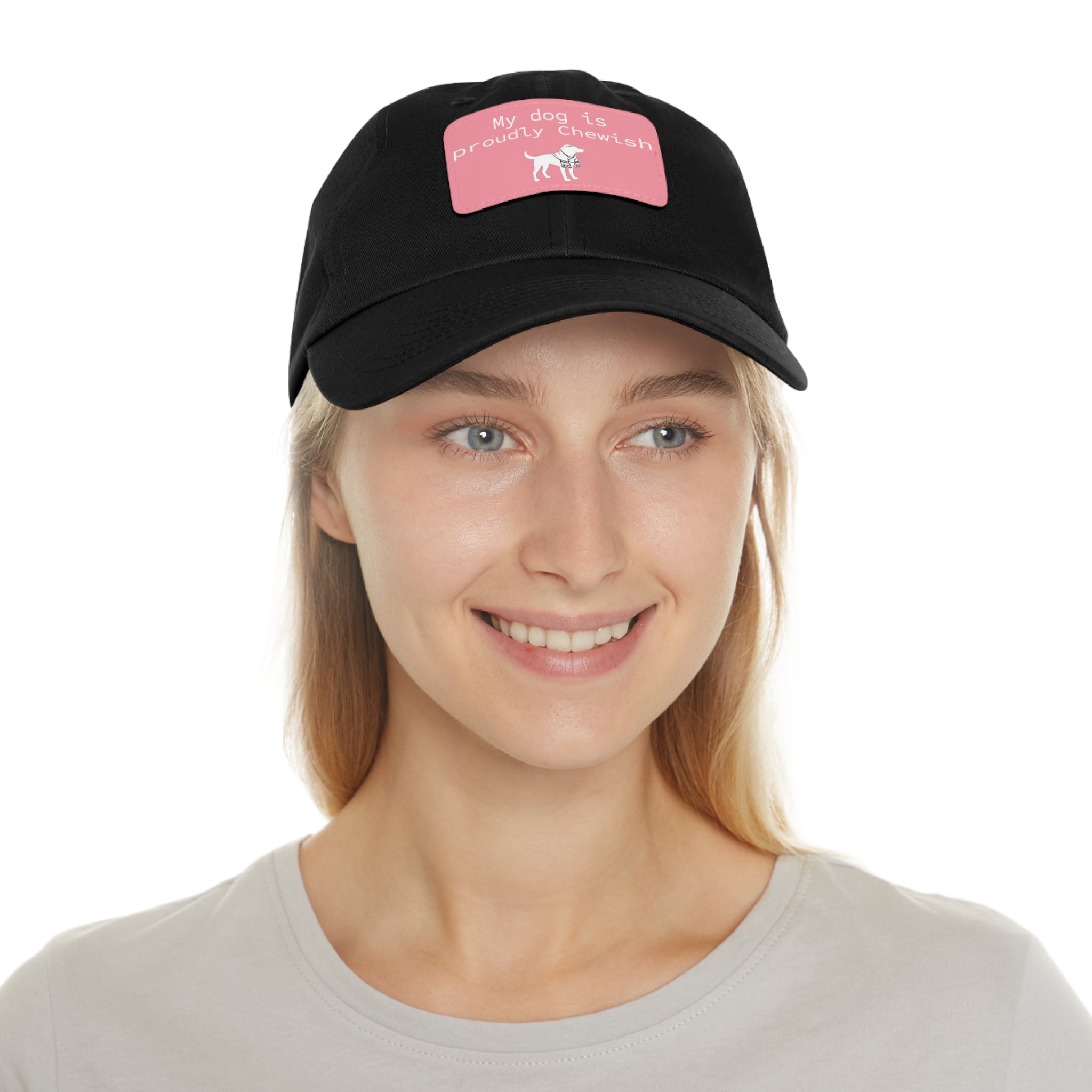 My Dog is Proudly Chewish Hat with patch -- Funny Hat for Dog Lovers