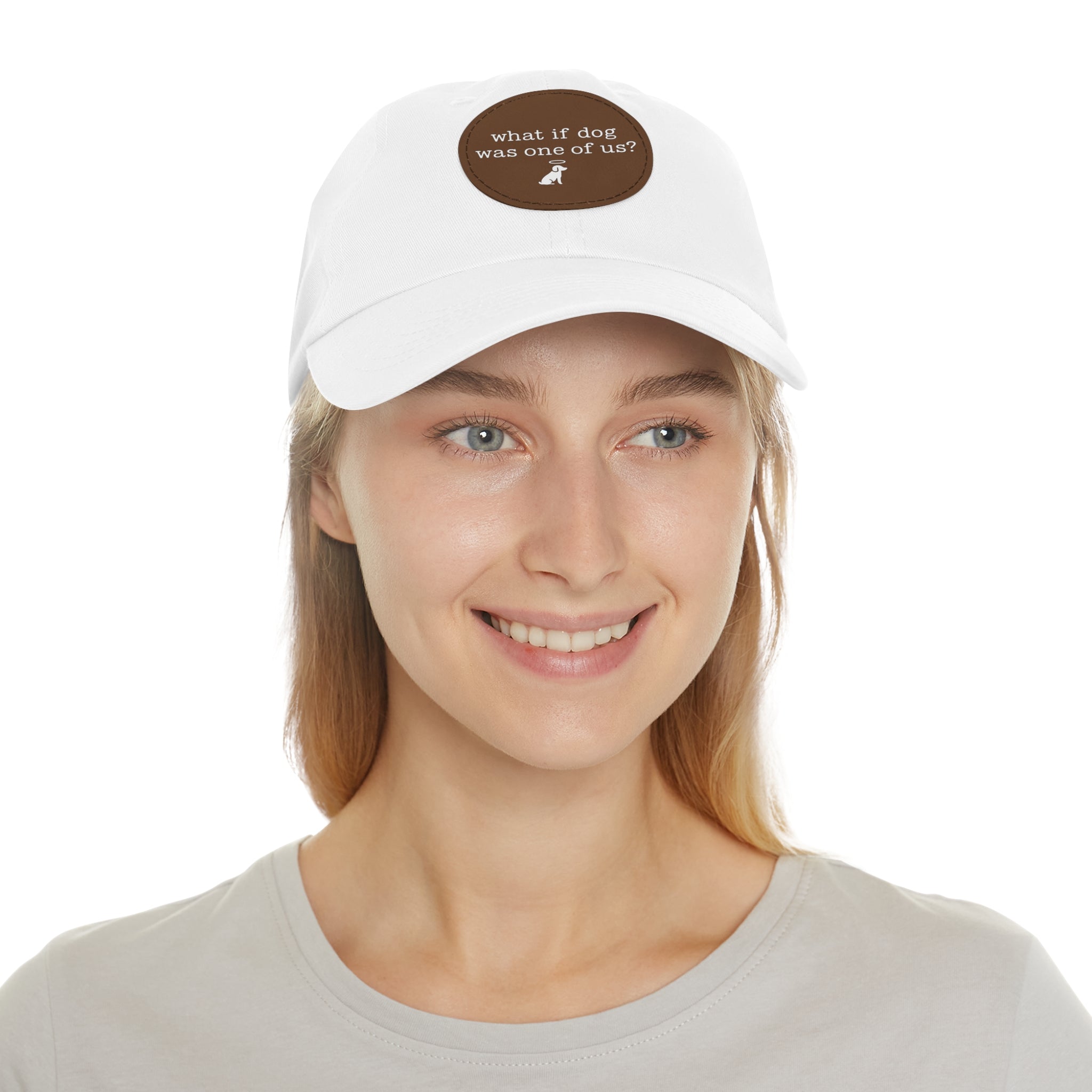 What If Dog Was One Of Us? Dad Hat with Leather Patch (Round)