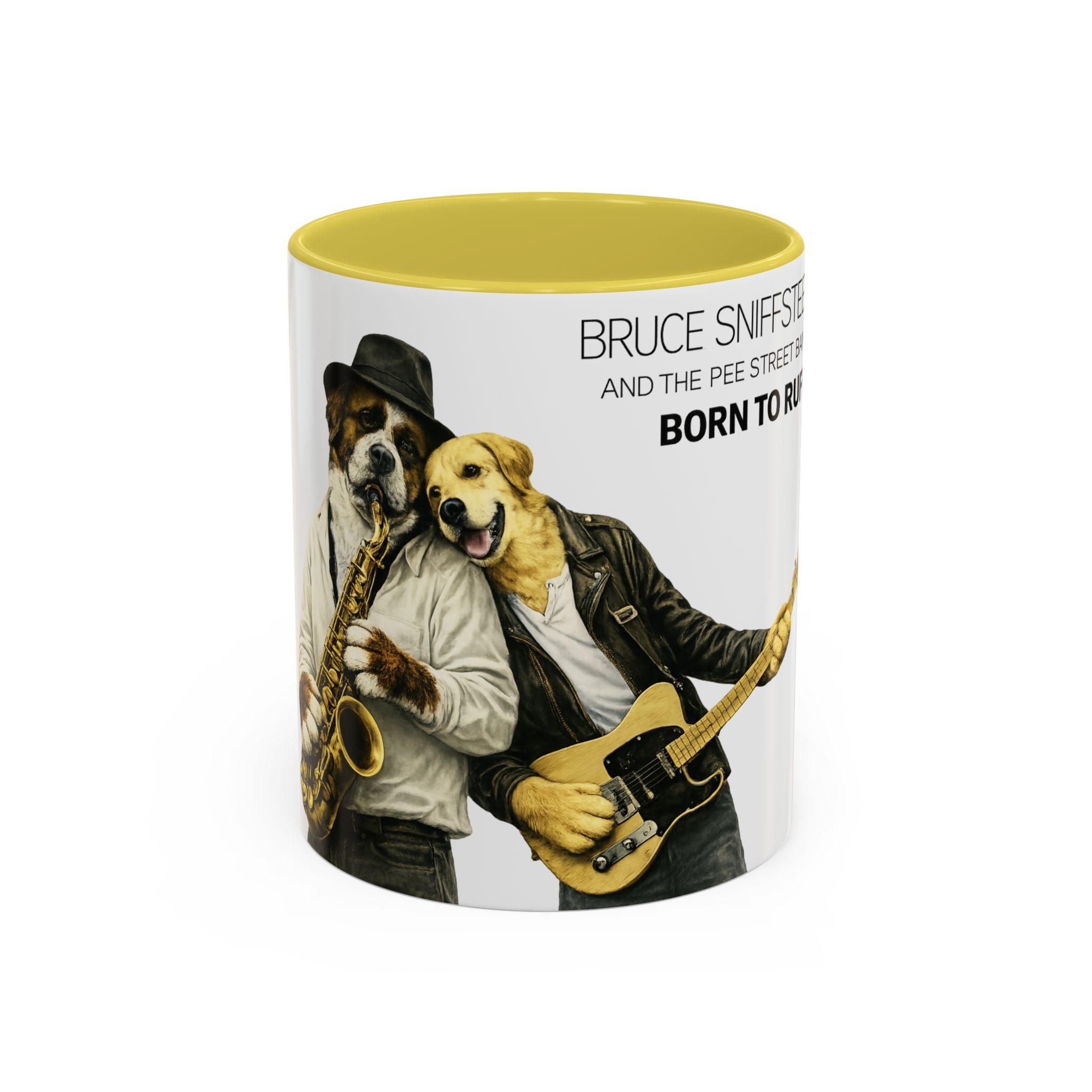 Bruce Sniffsteen & the Pee Street Band Coffee Mug -- Funny Bruce Springsteen 2026 Tour Mug Parody