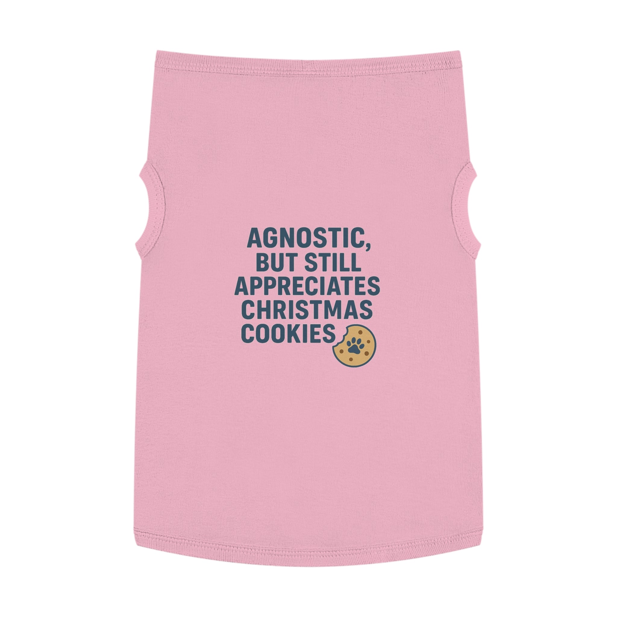 Agnostic, But Still Appreciates Christmas Cookies Dog Tank Top -- Funny Christmas Apparel for Dogs