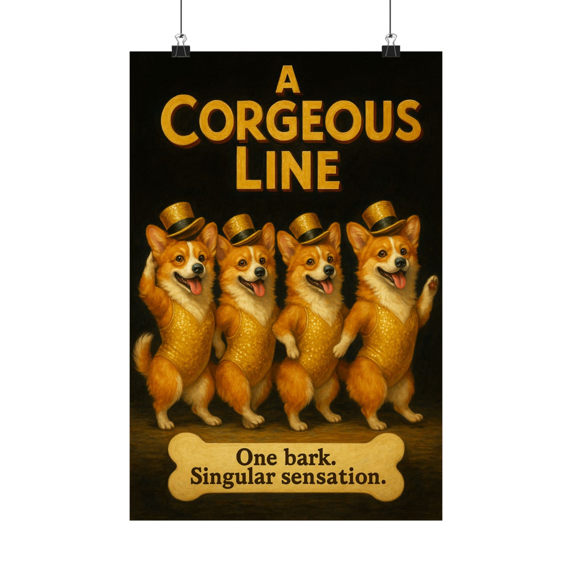 A Chorus Line Poster Dog Parody  -- A Corgeous Line -- Broadway Parody Wall Art -- Perfect for Pet and Theater Lovers