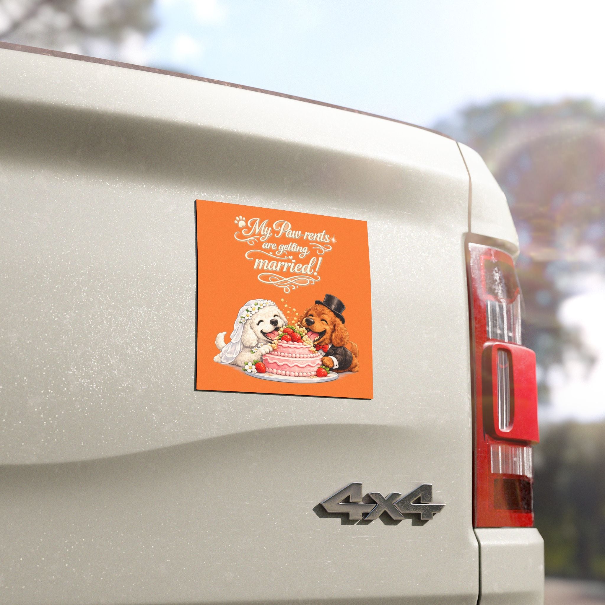 My Paw-rents Are Getting Married! Poodle Wedding Car Magnet