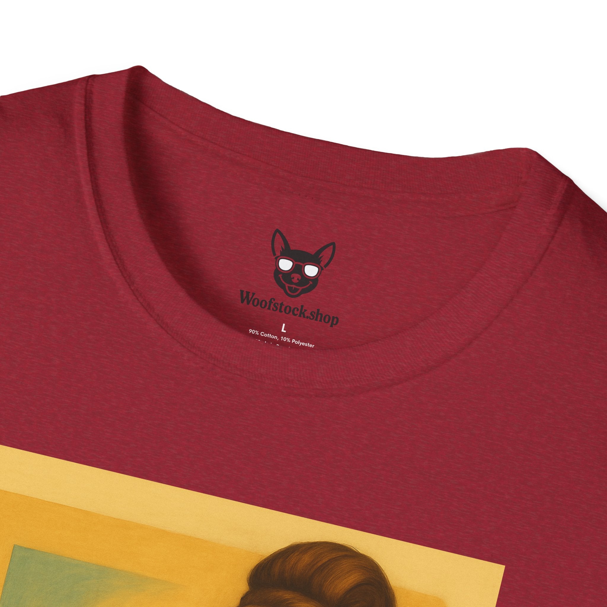 Breakfast at Tiffany's Movie Poster Dog Parody Unisex Softstyle T-Shirt -- Funny Audrey Hepburn Movie Tee for Film and Dog Lovers