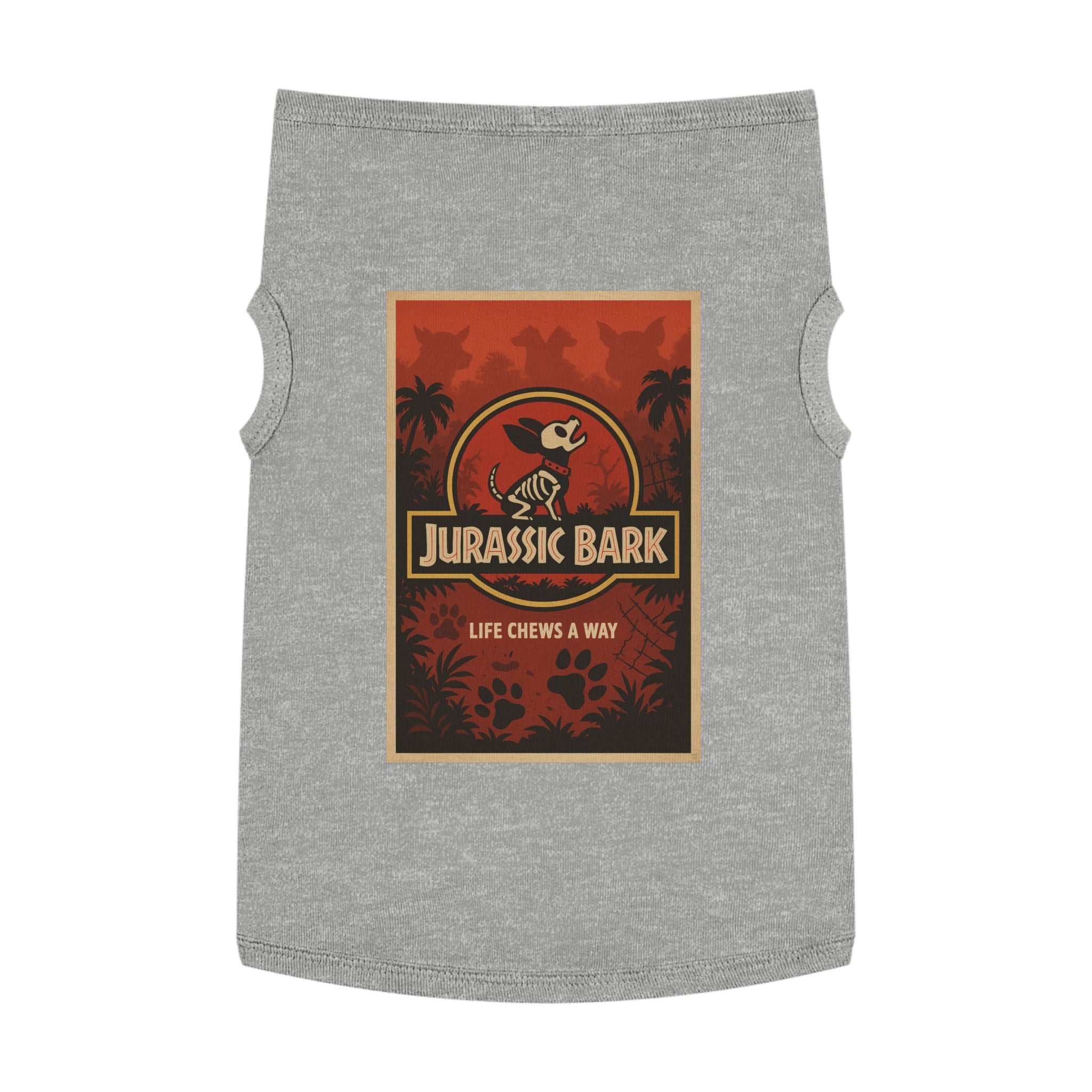 Jurassic Bark Pet Tank Top-- Funny "Jurassic Park" Parody Shirt for Dog Lovers