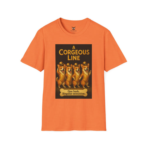 A Chorus Line Broadway Poster Dog Parody Unisex Softstyle T-Shirt -- Funny Tee for Broadway and Dog Lovers