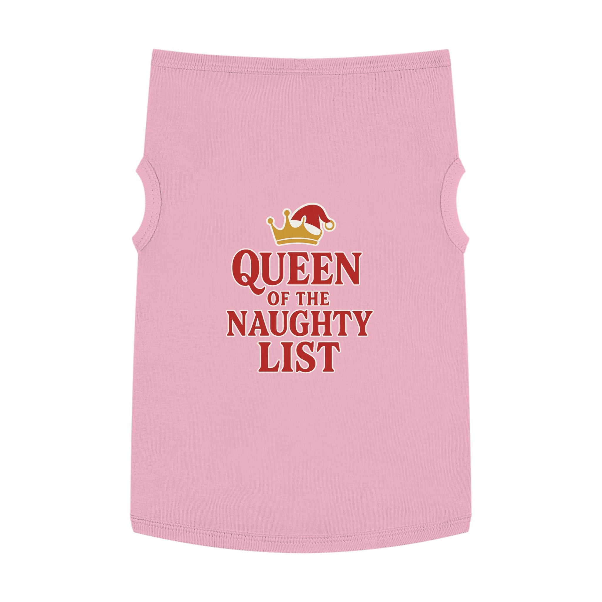 Queen of the Naughty List Dog Tank Top -- Funny Christmas Apparel for Dogs