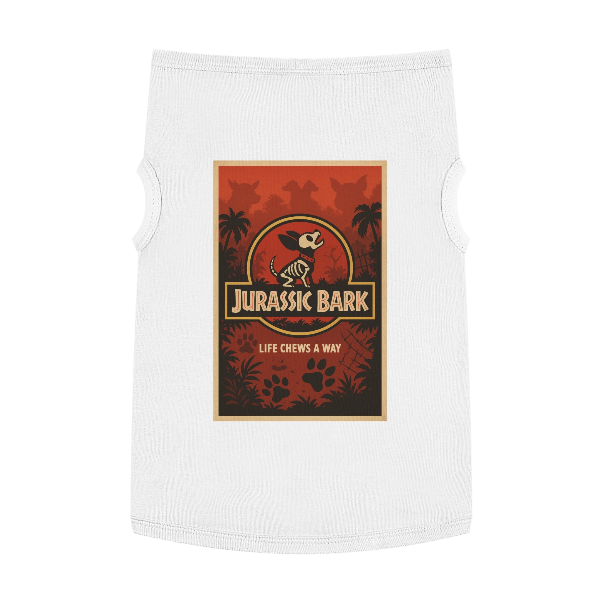 Jurassic Bark Pet Tank Top-- Funny "Jurassic Park" Parody Shirt for Dog Lovers