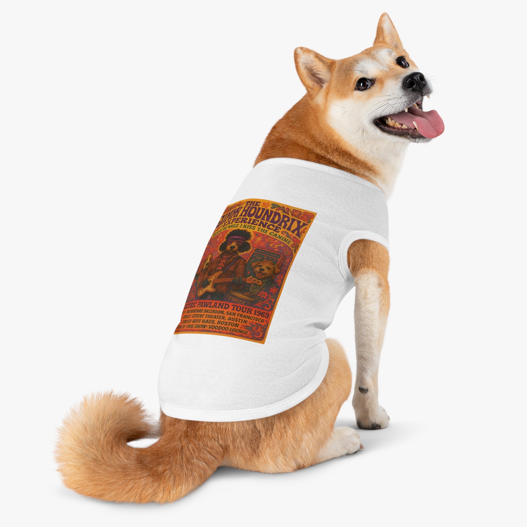 Jimi Houndrix Pet Tank -- Funny Fleetwood Mac Parody Shirt for Dog Lovers