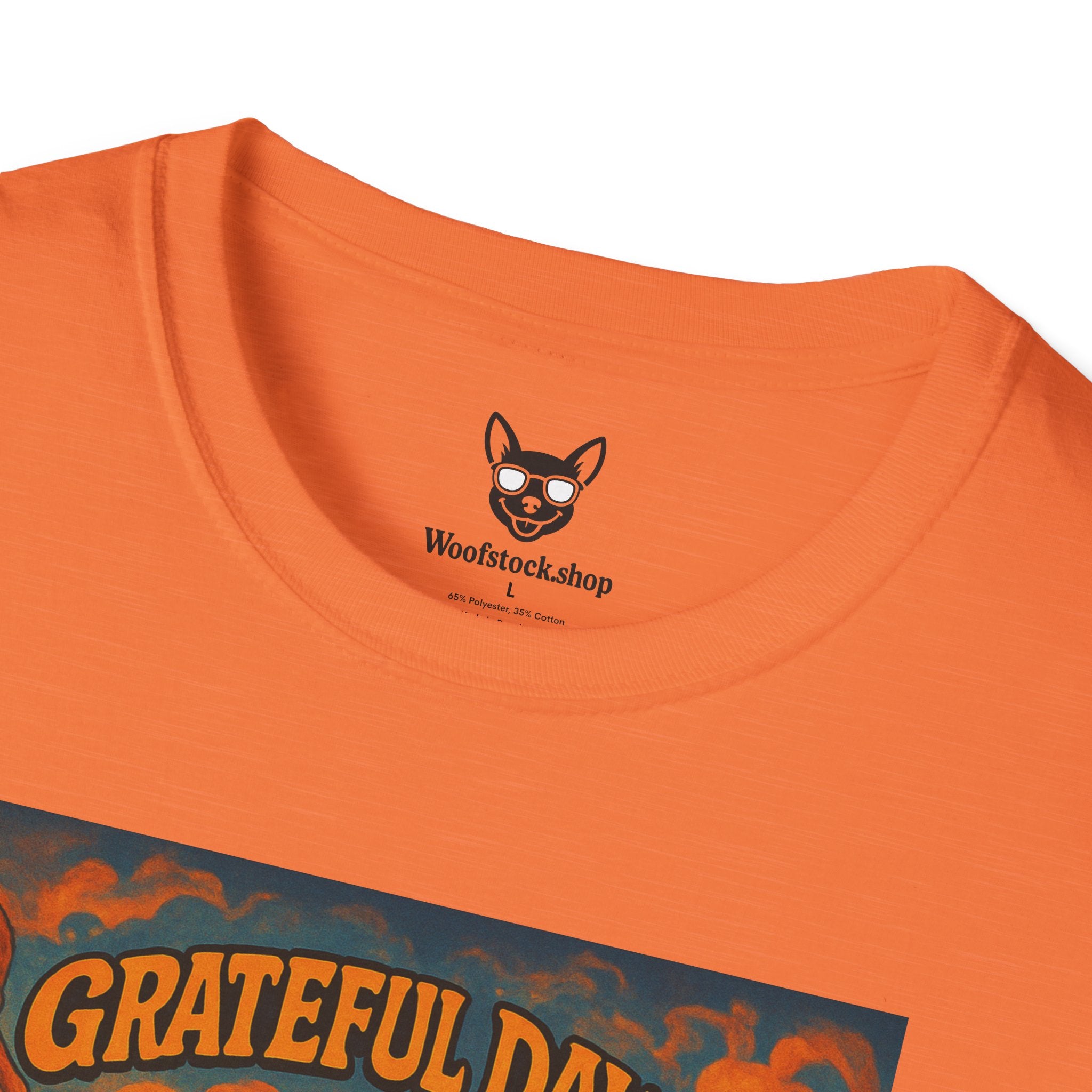 Grateful Dead Concert Poster Dog Parody Unisex Softstyle T-Shirt – Funny Tee for Music and Dog Lovers