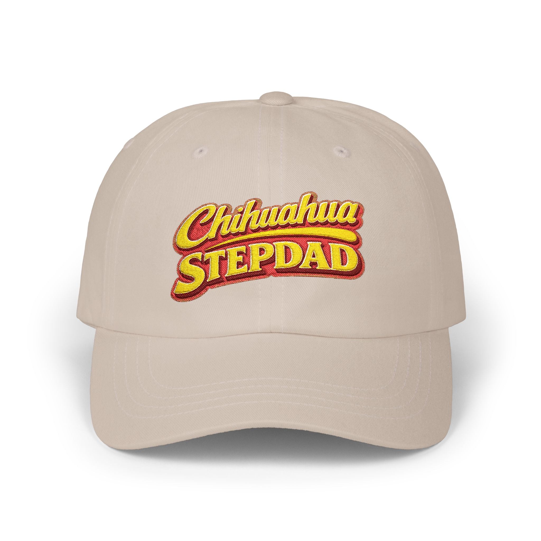 Chihuahua Dachshund Stepdad Dad Cap — Embroidered White Baseball Hat for Dog Lovers