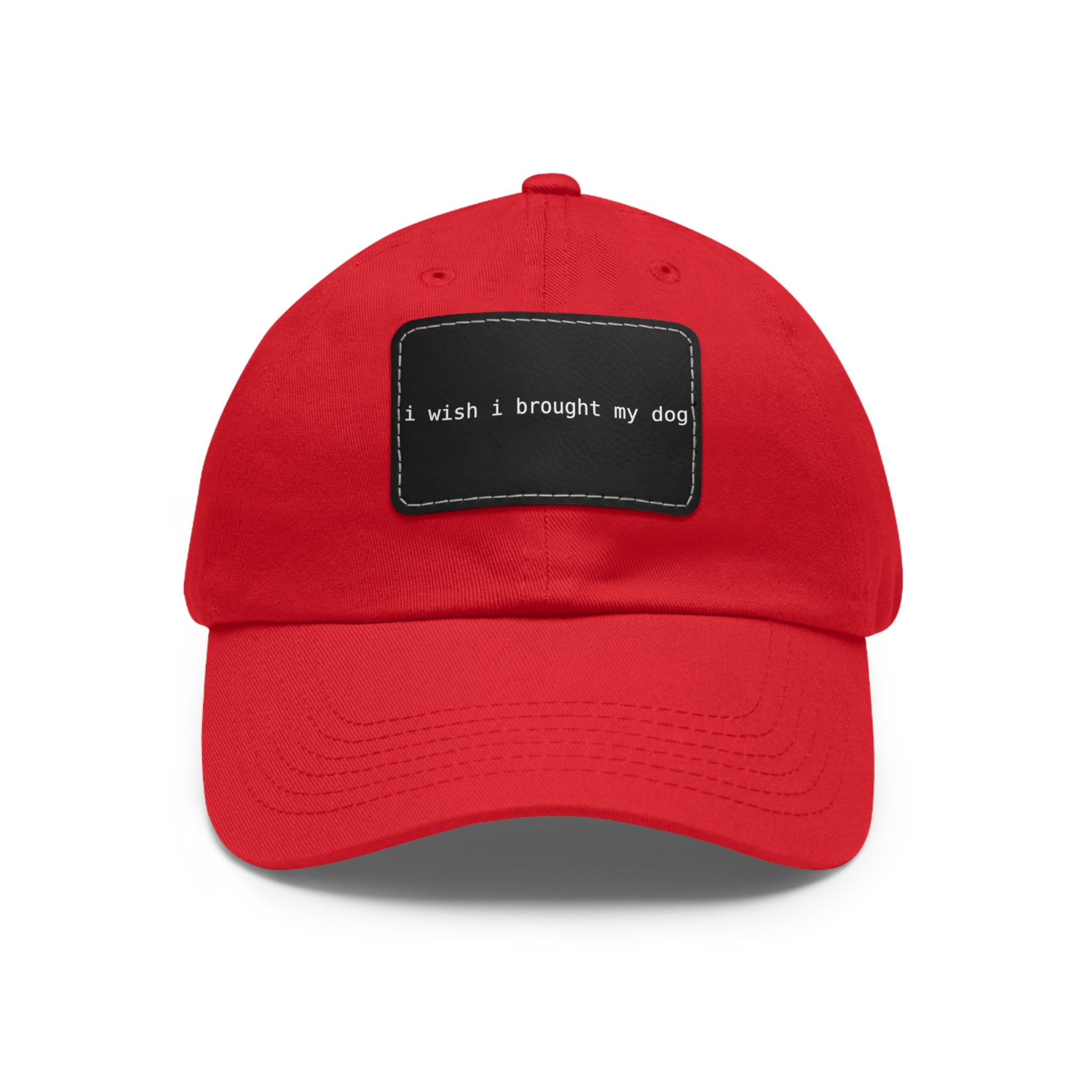 I Wish I Brought My Dog Hat with Patch (Rectangle) -- Funny Hat for Dog Lovers