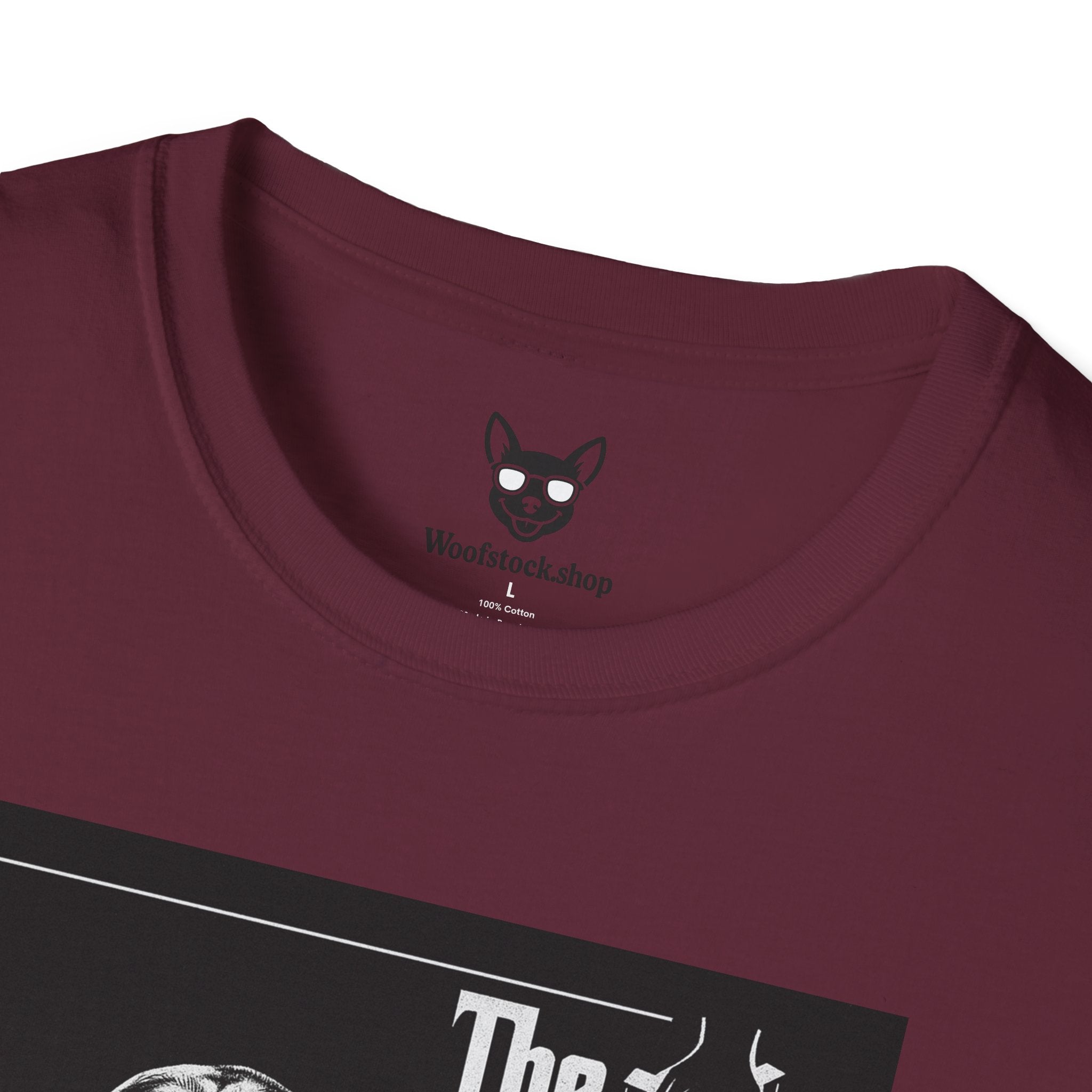 The Godfather Movie Poster Dog Parody Unisex Softstyle T-Shirt – Funny Movie Tee for Film and Dog Lovers