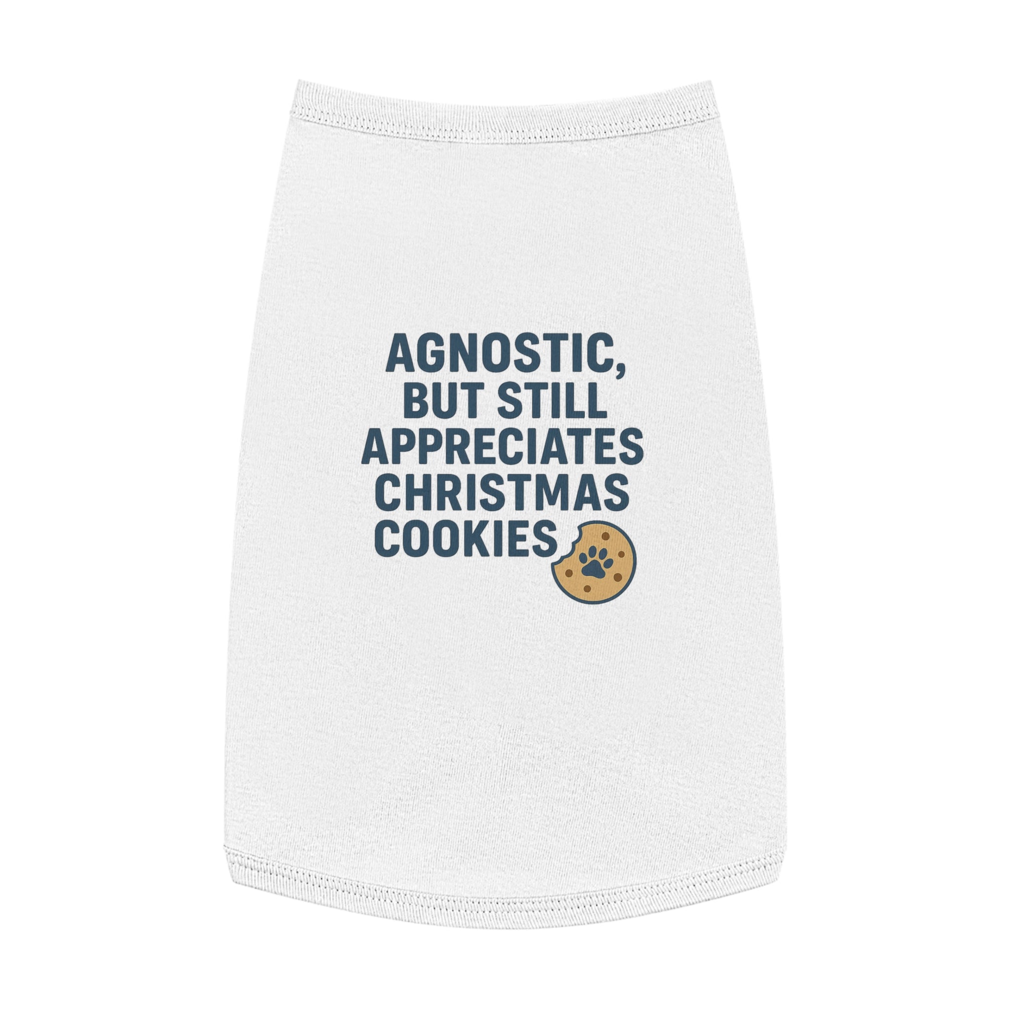 Agnostic, But Still Appreciates Christmas Cookies Dog Tank Top -- Funny Christmas Apparel for Dogs