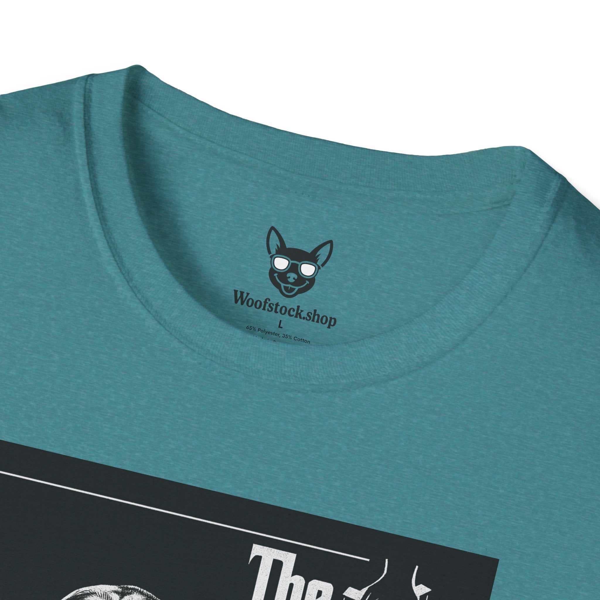 The Godfather Movie Poster Dog Parody Unisex Softstyle T-Shirt – Funny Movie Tee for Film and Dog Lovers