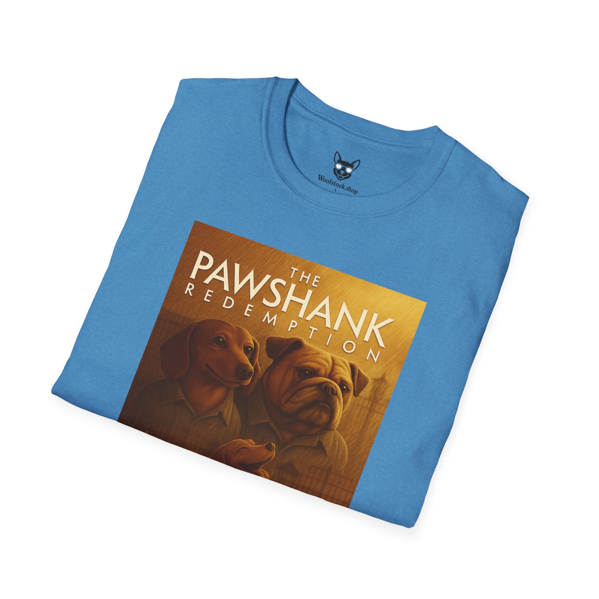 The Shawshank Redemption Movie Poster Dog Parody Unisex Softstyle T-Shirt -- Funny Dog Movie Tee for Film and Dog Lovers
