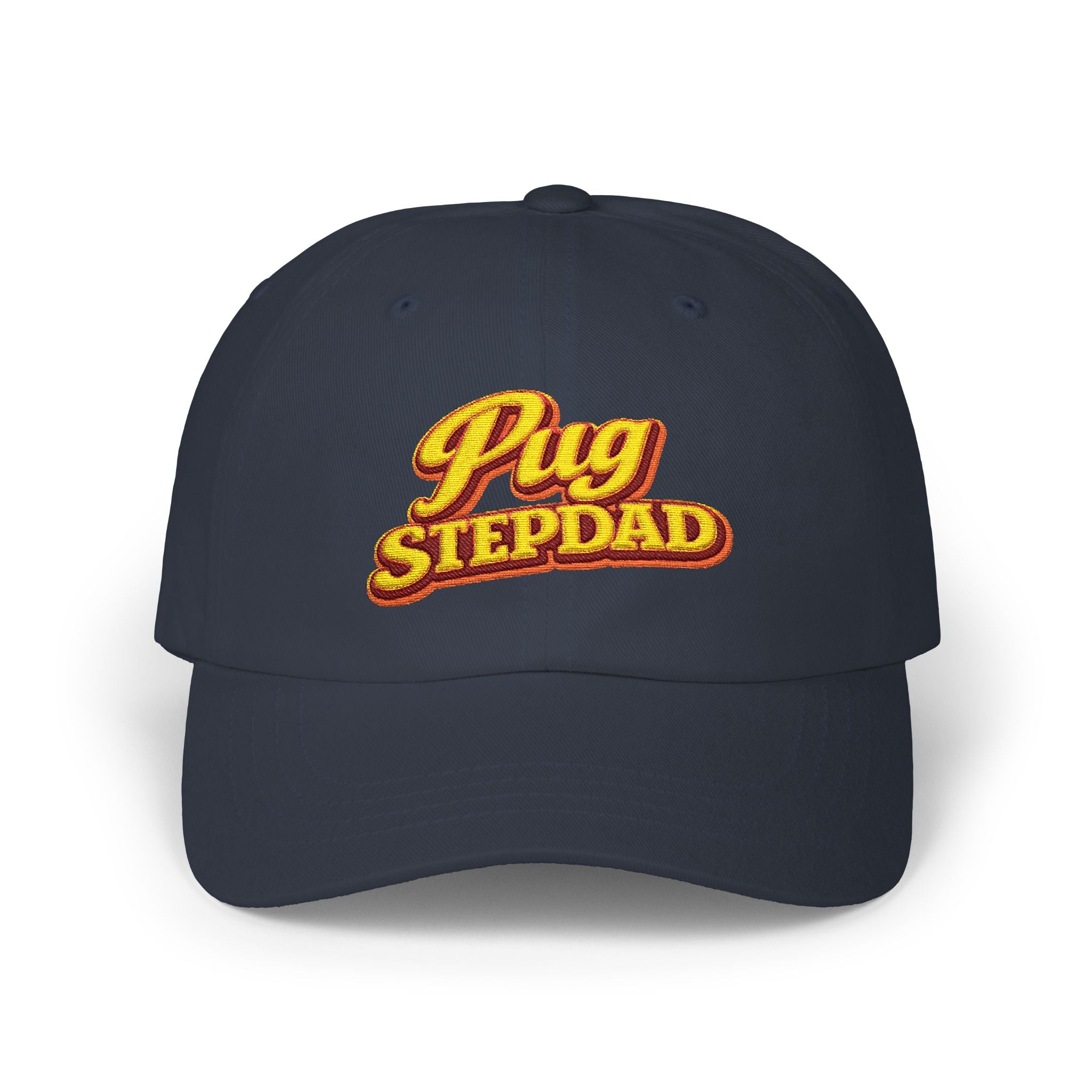 Pug Stepdad Dad Cap — Embroidered Baseball Hat for Dog Lovers