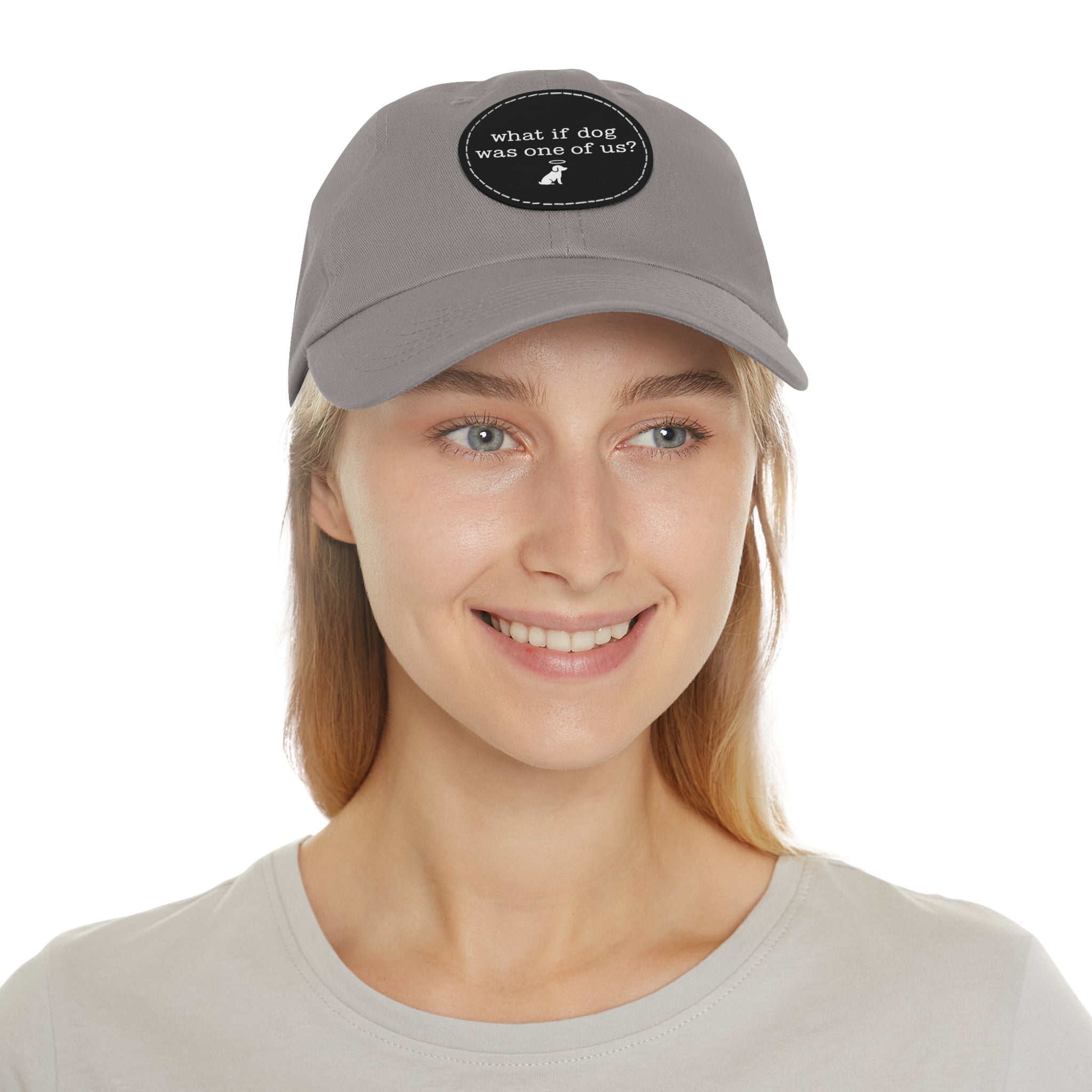 What If Dog Was One Of Us? Dad Hat with Leather Patch (Round)
