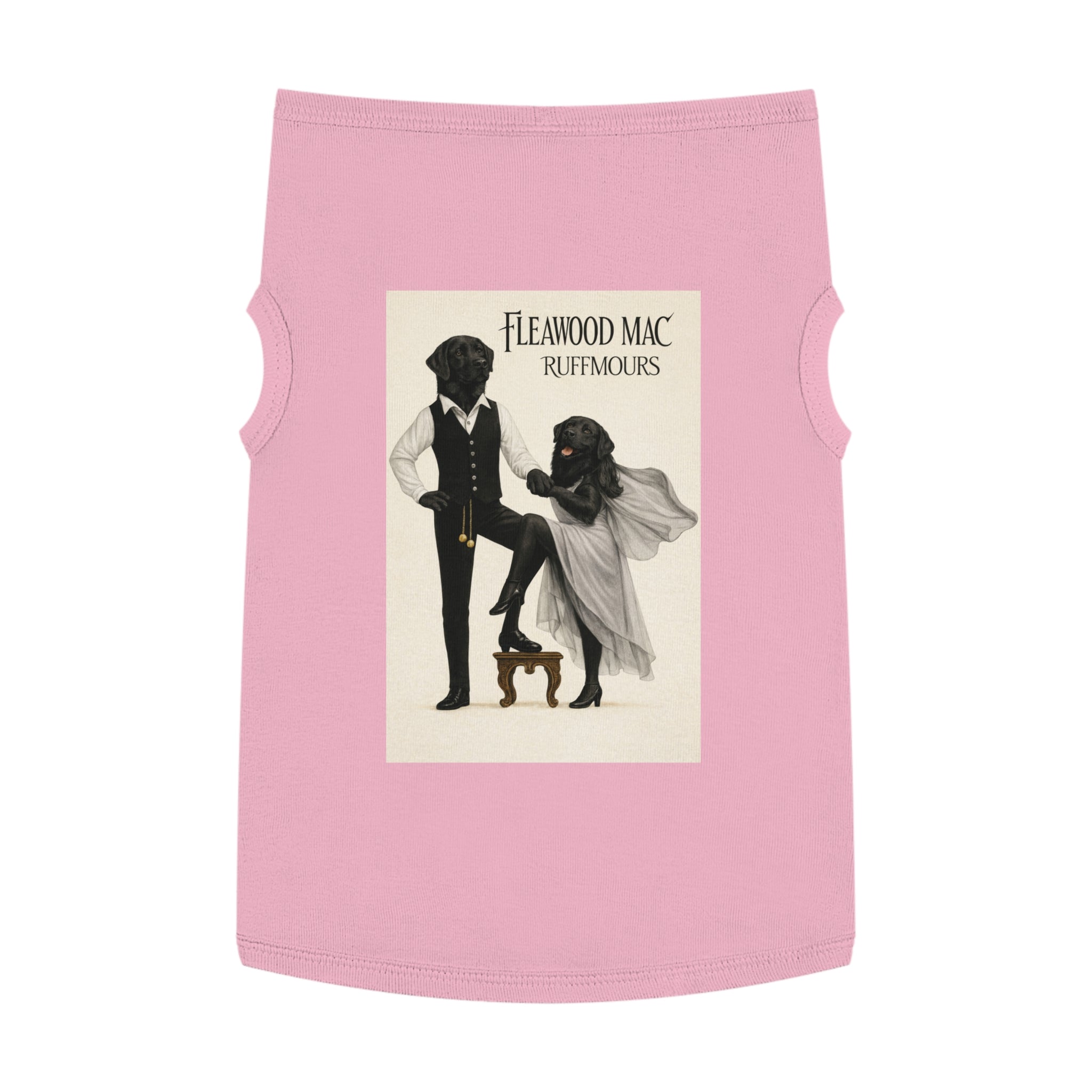 Fleetwoof Mac Ruffmours Pet Tank Top (Black Labs) -- Funny Fleetwood Mac Parody Shirt for Dogs Lovers