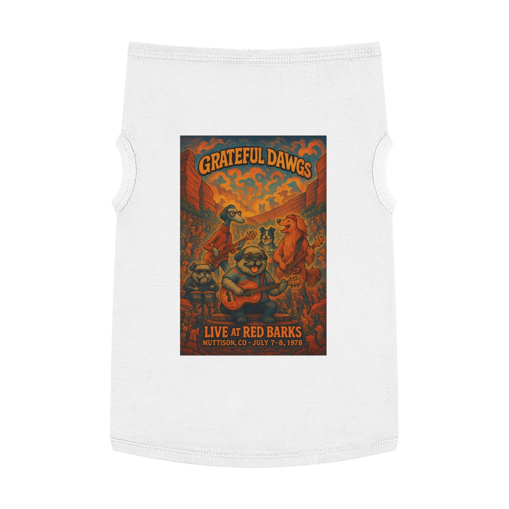 Grateful Dawgs Pet Tank Top-- Funny Parody Concert Shirt for Dog Lovers