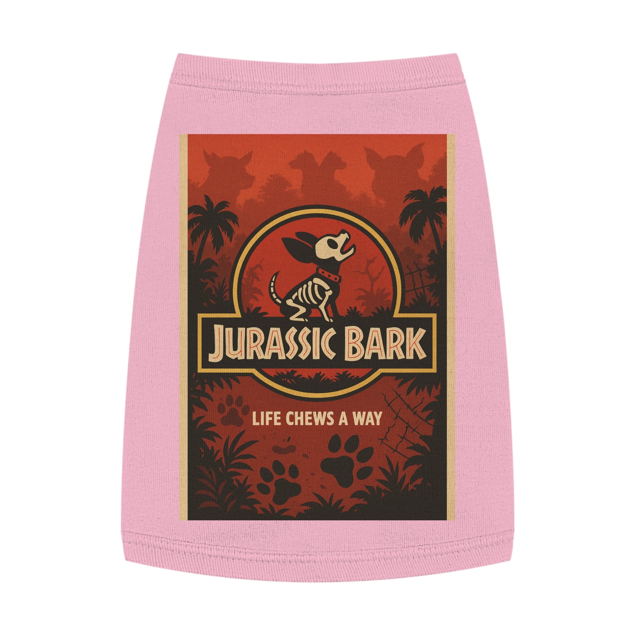 Jurassic Bark Pet Tank Top-- Funny "Jurassic Park" Parody Shirt for Dog Lovers