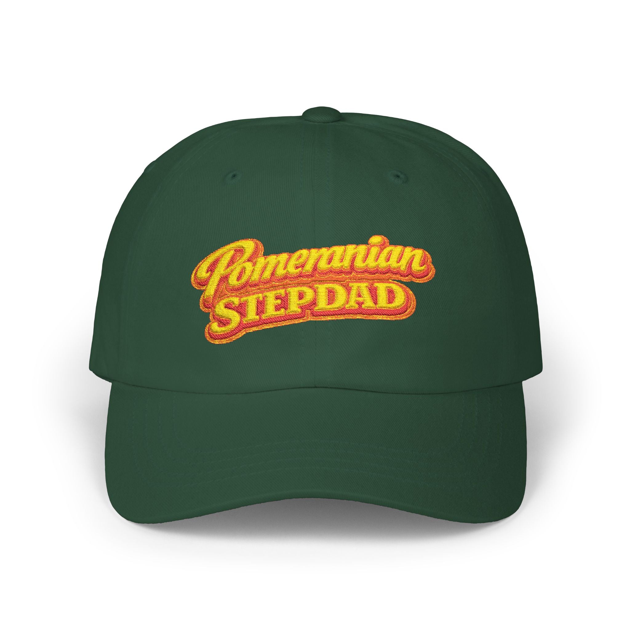 Pomeranian Stepdad Dad Cap — Embroidered Baseball Hat for Dog Lovers