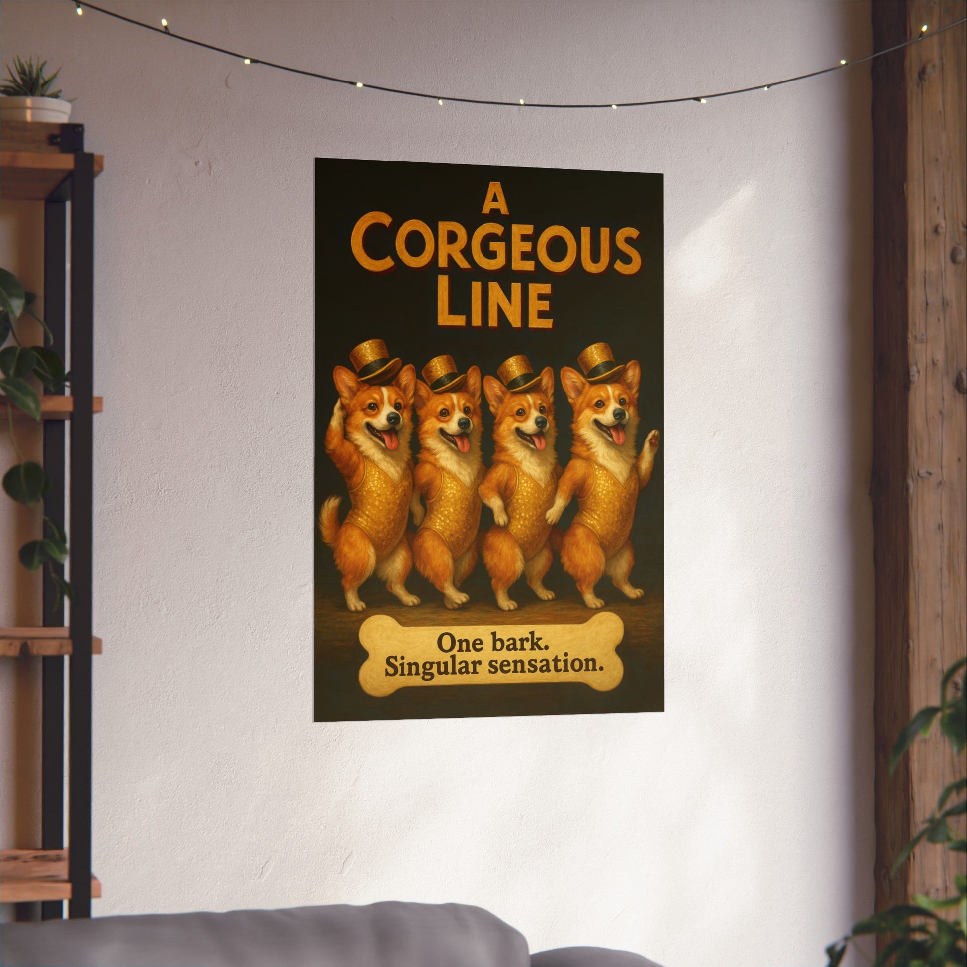 A Chorus Line Poster Dog Parody  -- A Corgeous Line -- Broadway Parody Wall Art -- Perfect for Pet and Theater Lovers