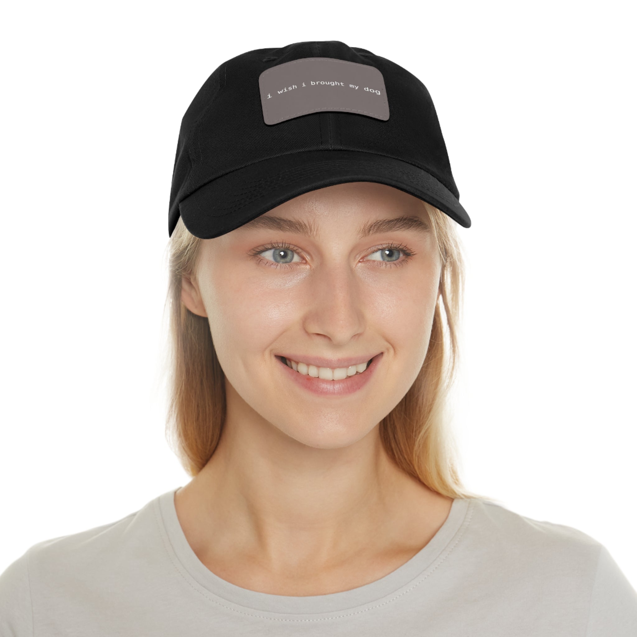 I Wish I Brought My Dog Hat with Patch (Rectangle) -- Funny Hat for Dog Lovers