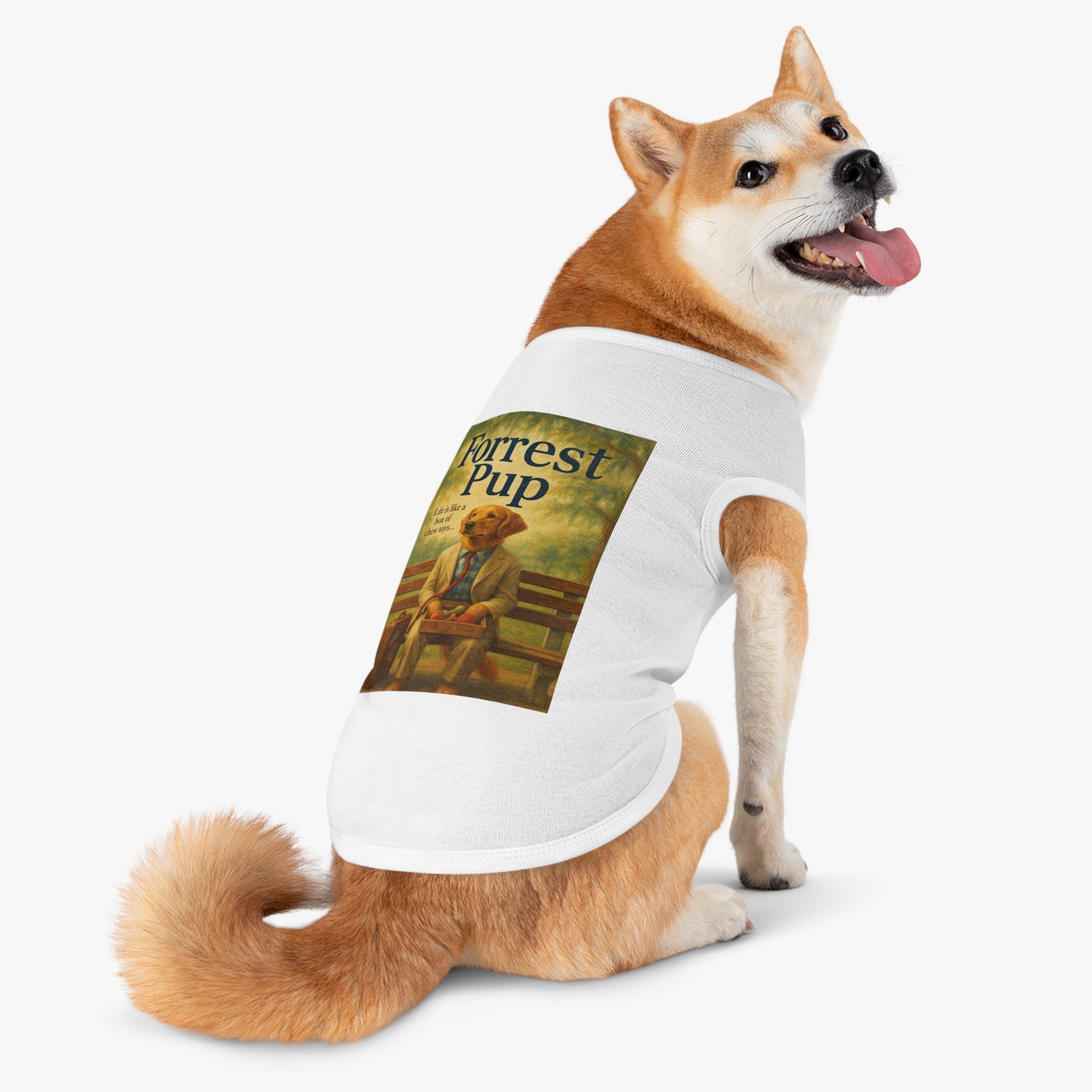 Forrest Pup Pet Tank Top-- Funny Parody Shirt for Dog Lovers