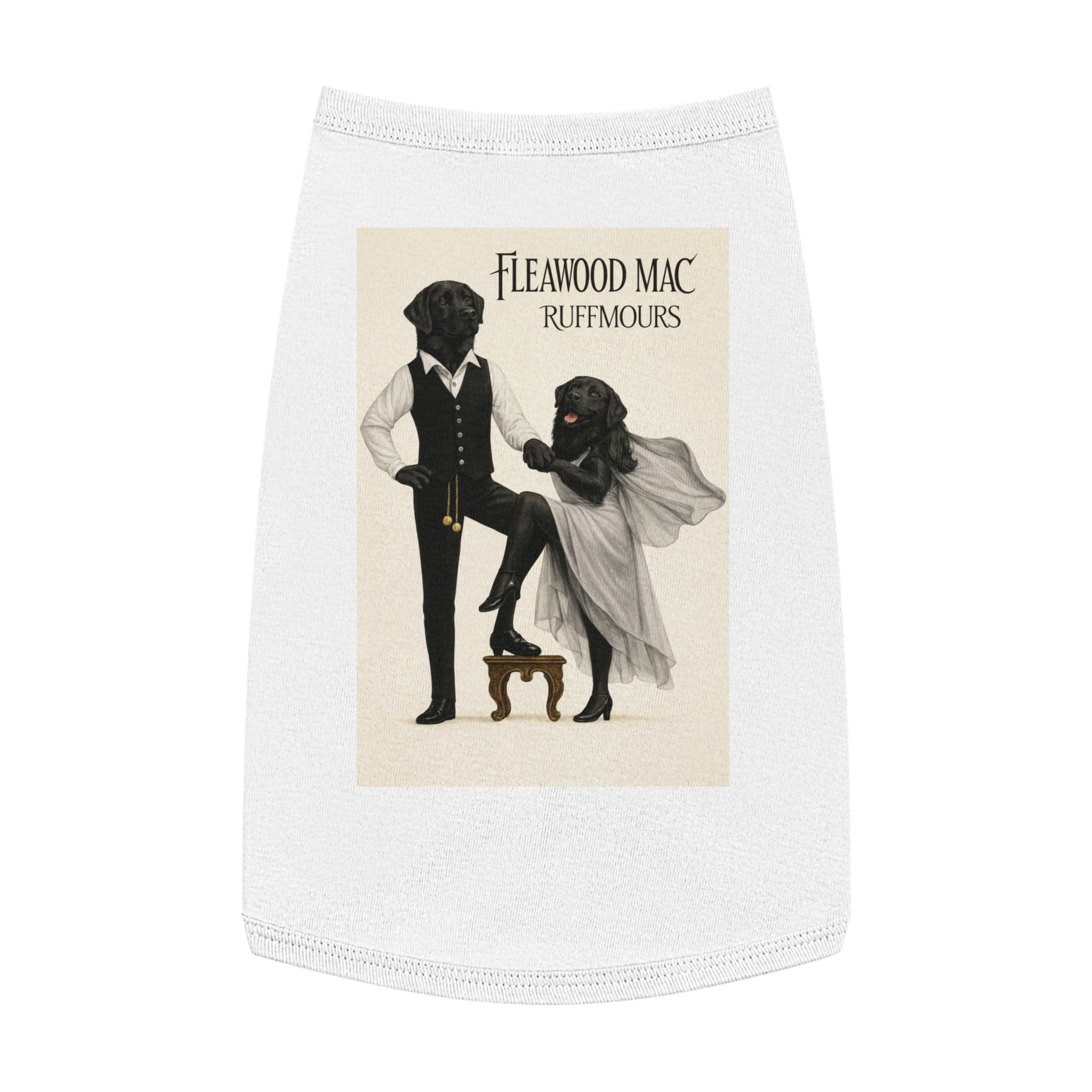 Fleetwoof Mac Ruffmours Pet Tank Top (Black Labs) -- Funny Fleetwood Mac Parody Shirt for Dogs Lovers