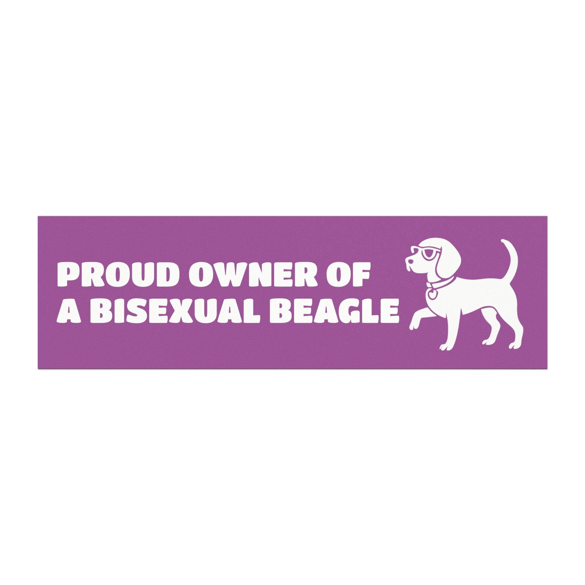 Proud Owner Of A Bisexual Beagle Vehicle Magnet - Funny Car Decoration for Dog Lovers