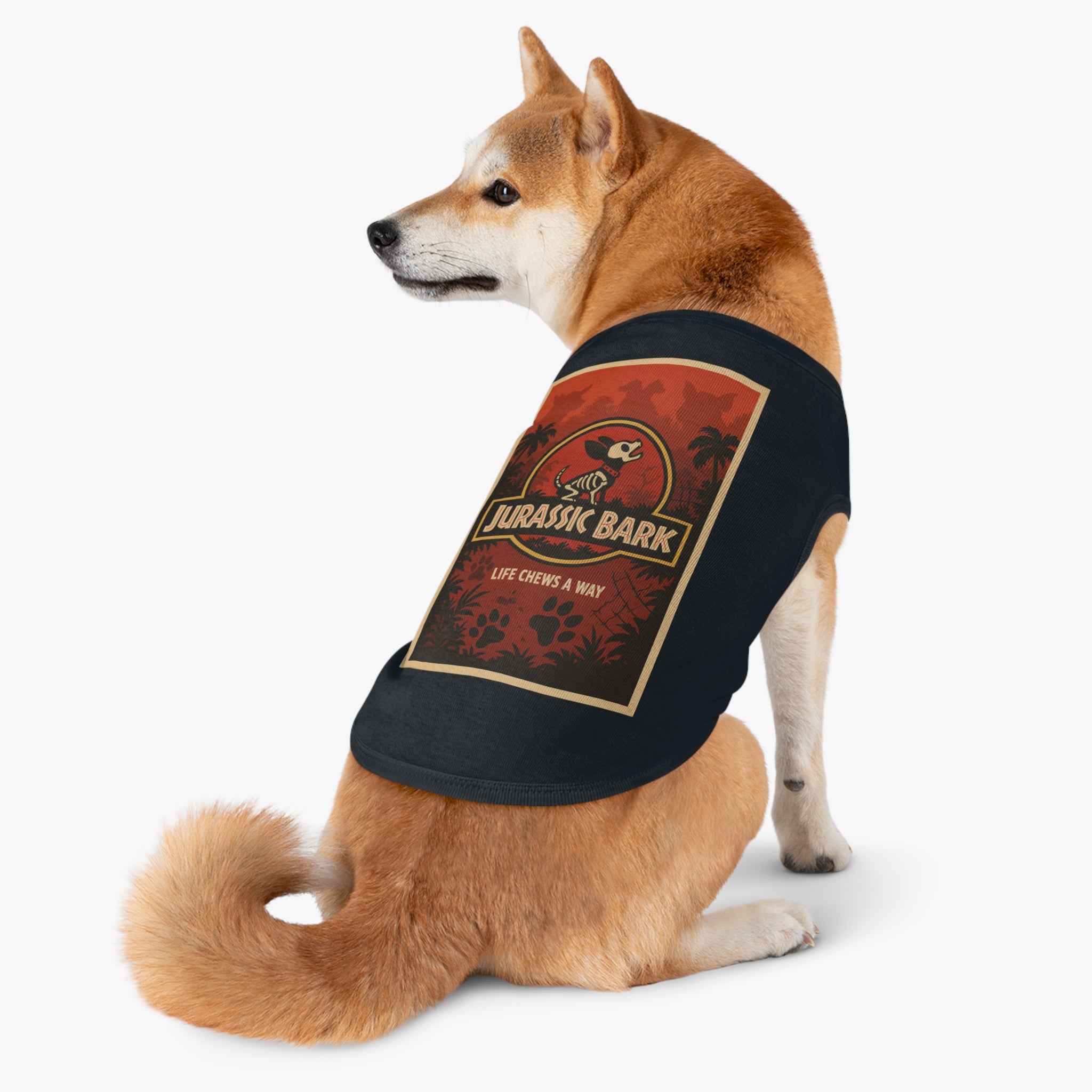 Jurassic Bark Pet Tank Top-- Funny "Jurassic Park" Parody Shirt for Dog Lovers