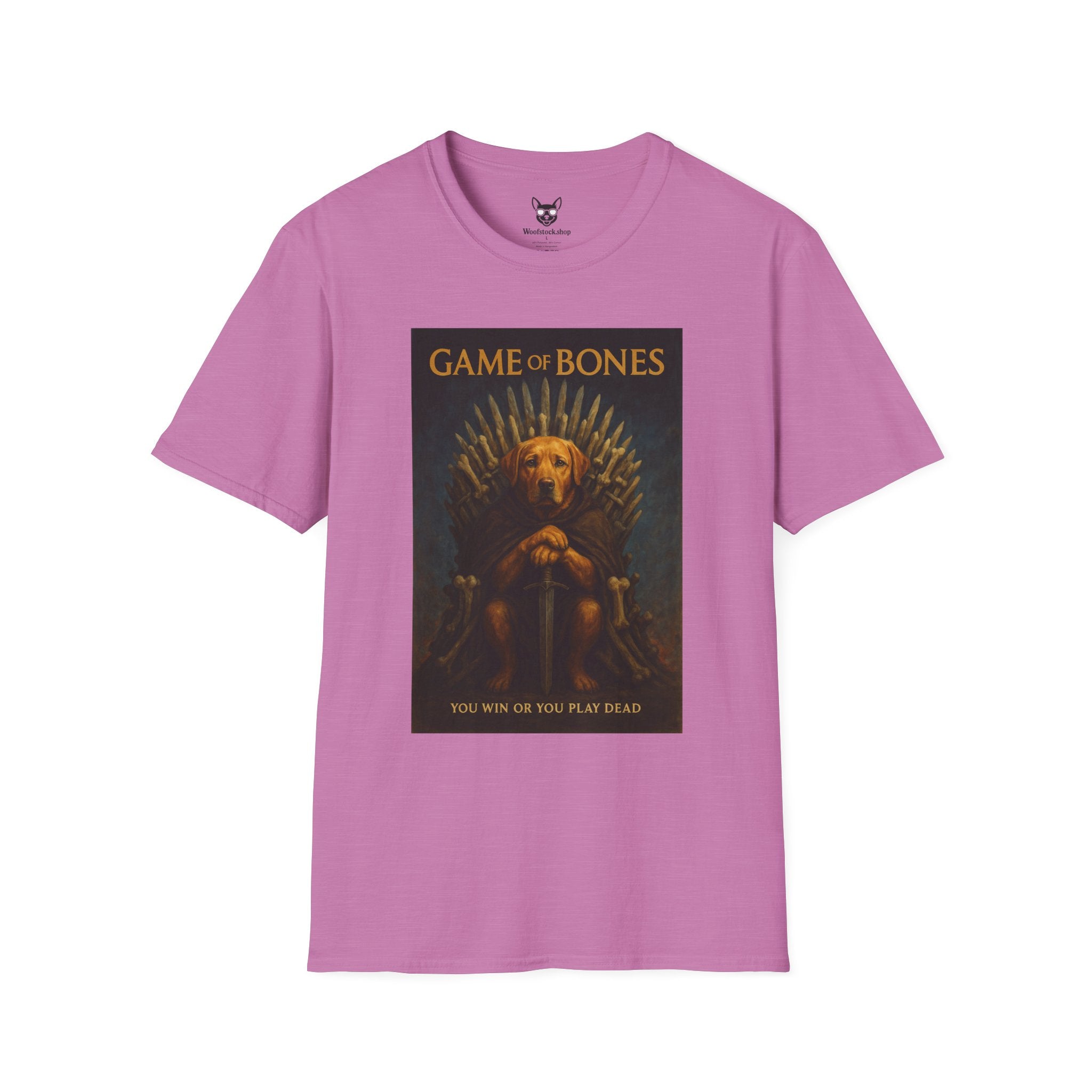 Game of Thrones TV Poster Dog Parody Unisex Softstyle T-Shirt -- Funny Dog Tee for TV and Dog Lovers