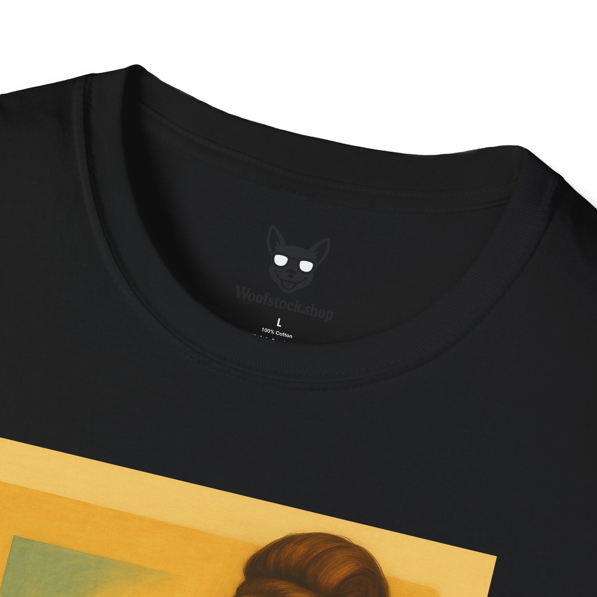 Breakfast at Tiffany's Movie Poster Dog Parody Unisex Softstyle T-Shirt -- Funny Audrey Hepburn Movie Tee for Film and Dog Lovers