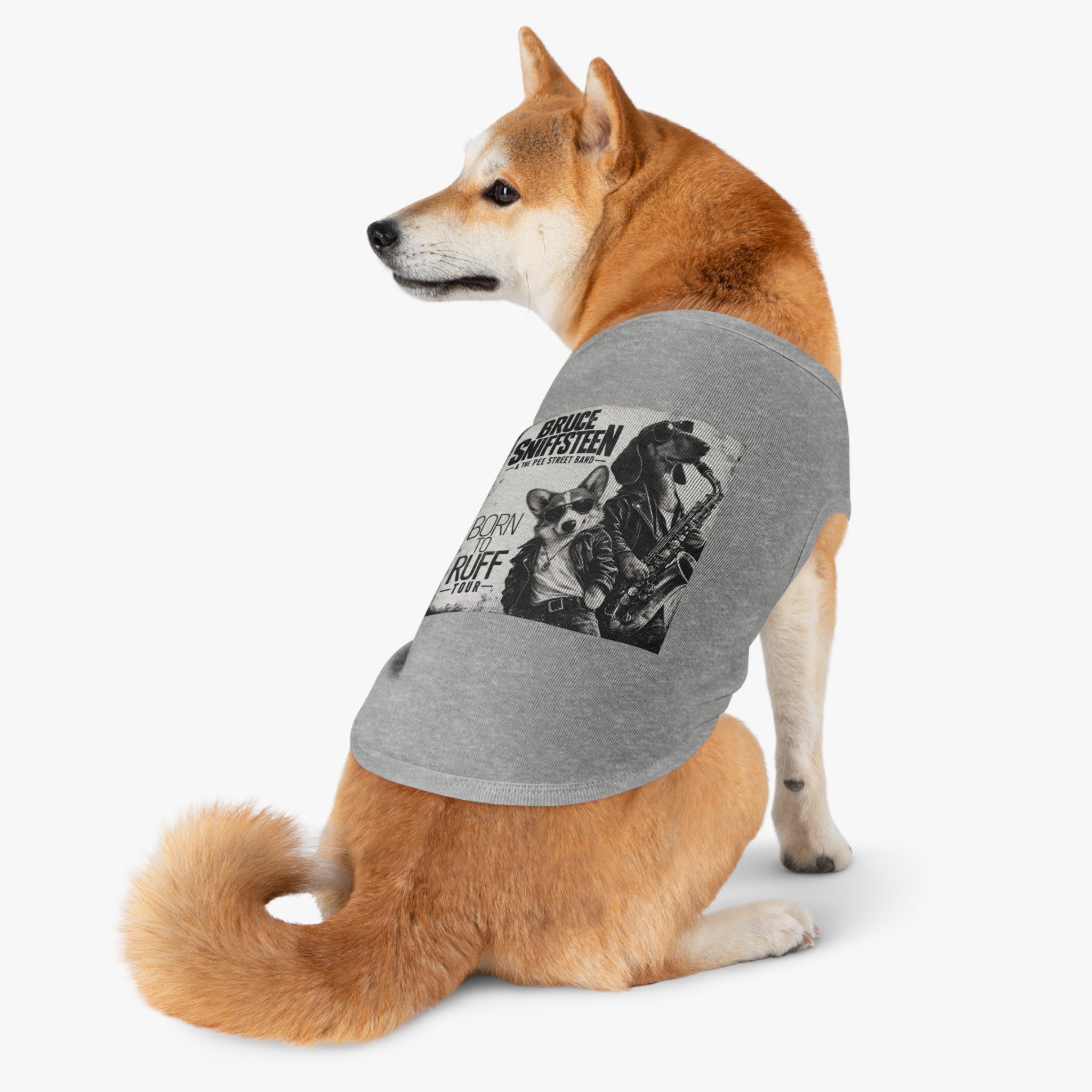 Bruce Sniffsteen Pet Tank Top -- Funny Bruce Springsteen 2026 Tour Shirt Parody