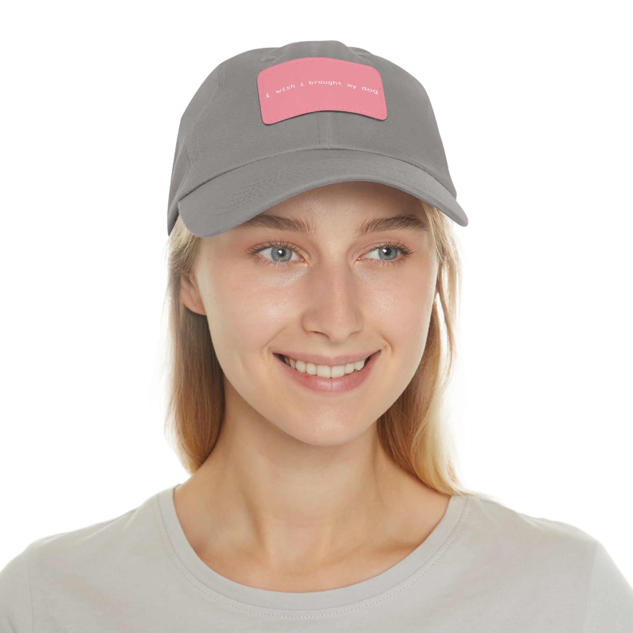 I Wish I Brought My Dog Hat with Patch (Rectangle) -- Funny Hat for Dog Lovers