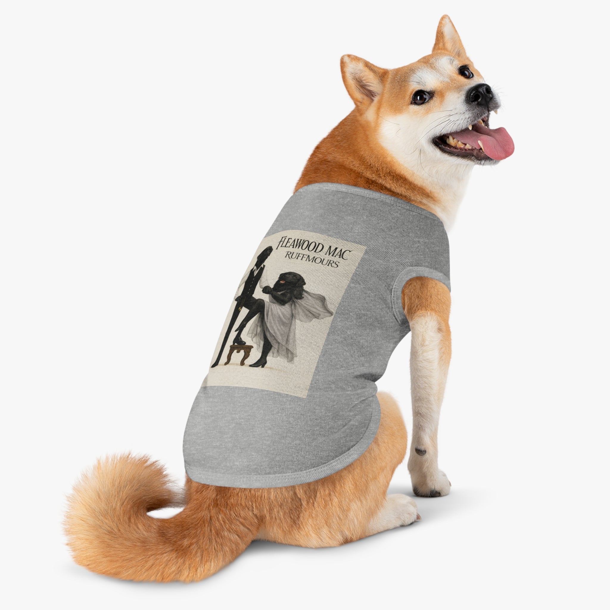 Fleetwoof Mac Ruffmours Pet Tank Top (Black Labs) -- Funny Fleetwood Mac Parody Shirt for Dogs Lovers