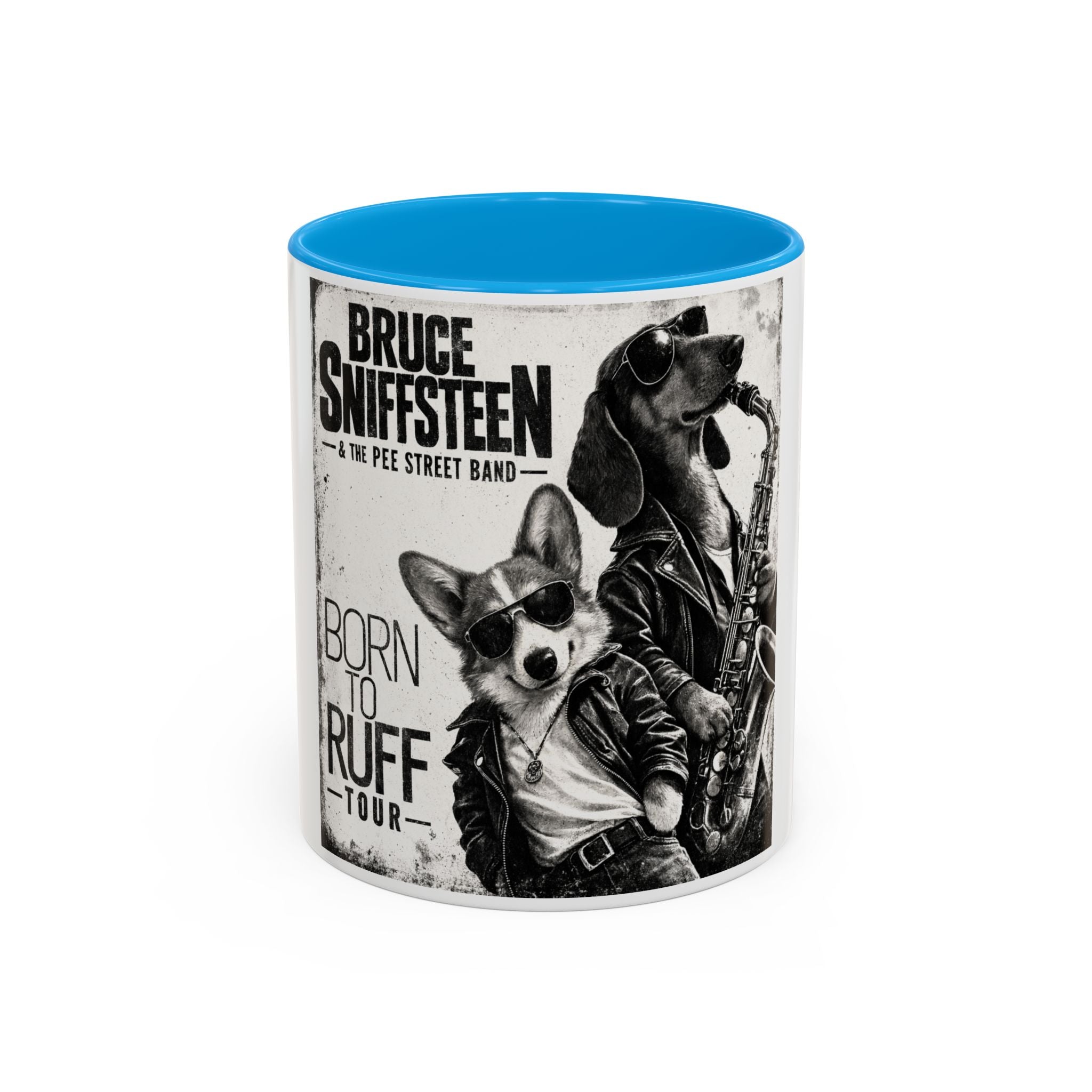 Bruce Sniffsteen & the Pee Street Band Coffee Mug -- Funny Bruce Springsteen 2026 Tour Mug Parody