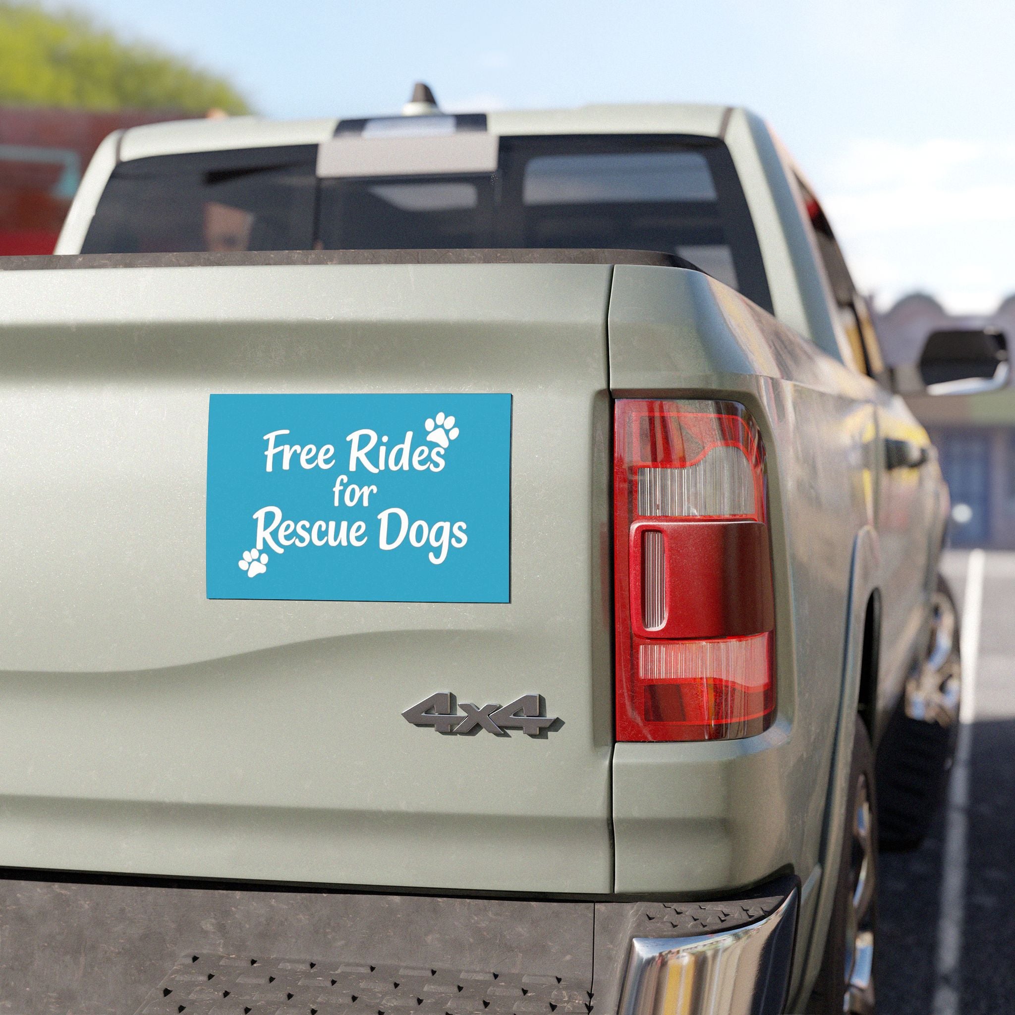 Free Rides for Rescue Dogs Bumper Magnet -- Cute Bumper Magnet for Dog Lovers