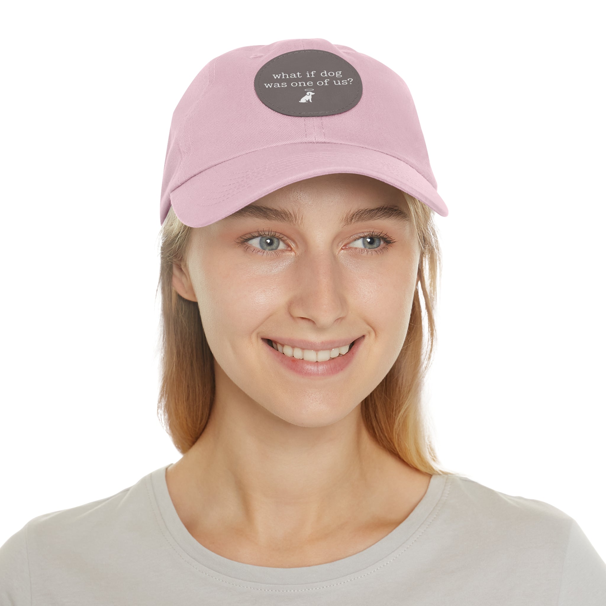What If Dog Was One Of Us? Dad Hat with Leather Patch (Round)