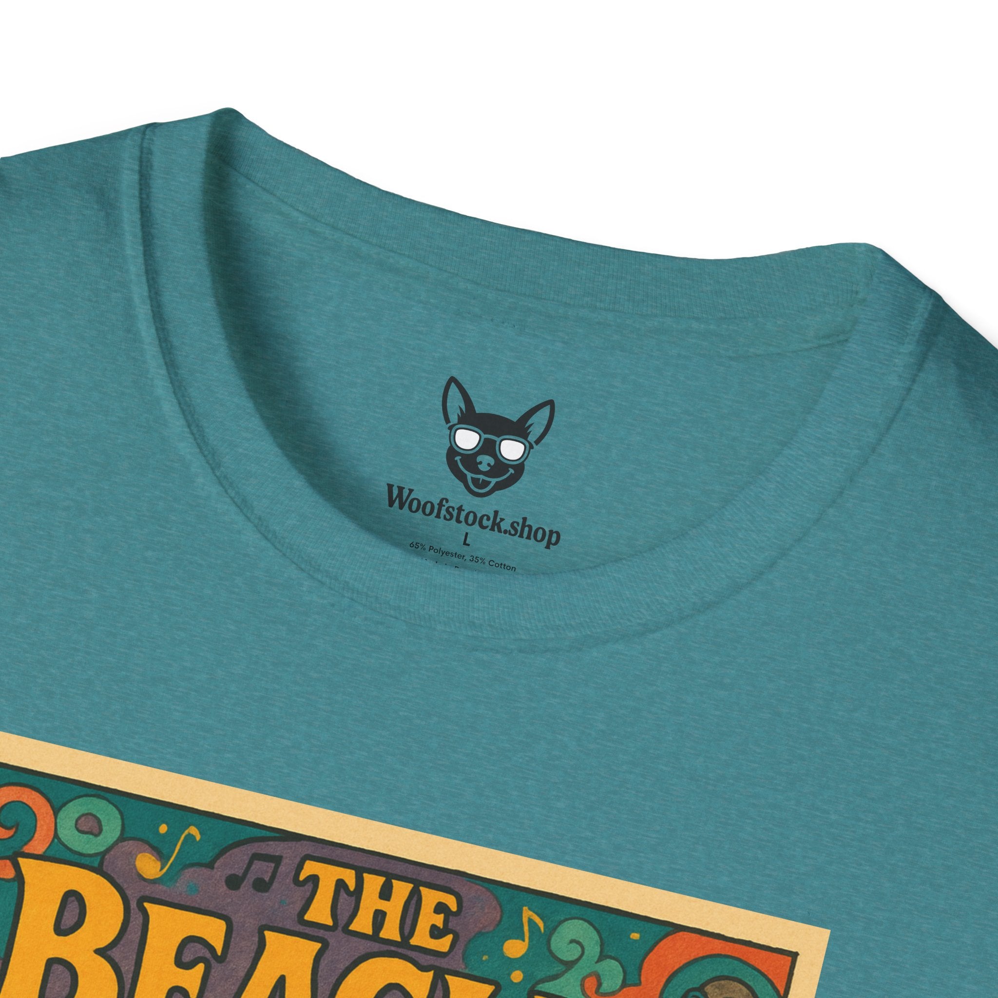 The Beatles Concert Poster Dog Parody Unisex Softstyle T-Shirt -- Funny Dog Concert Tee for Music and Dog Lovers