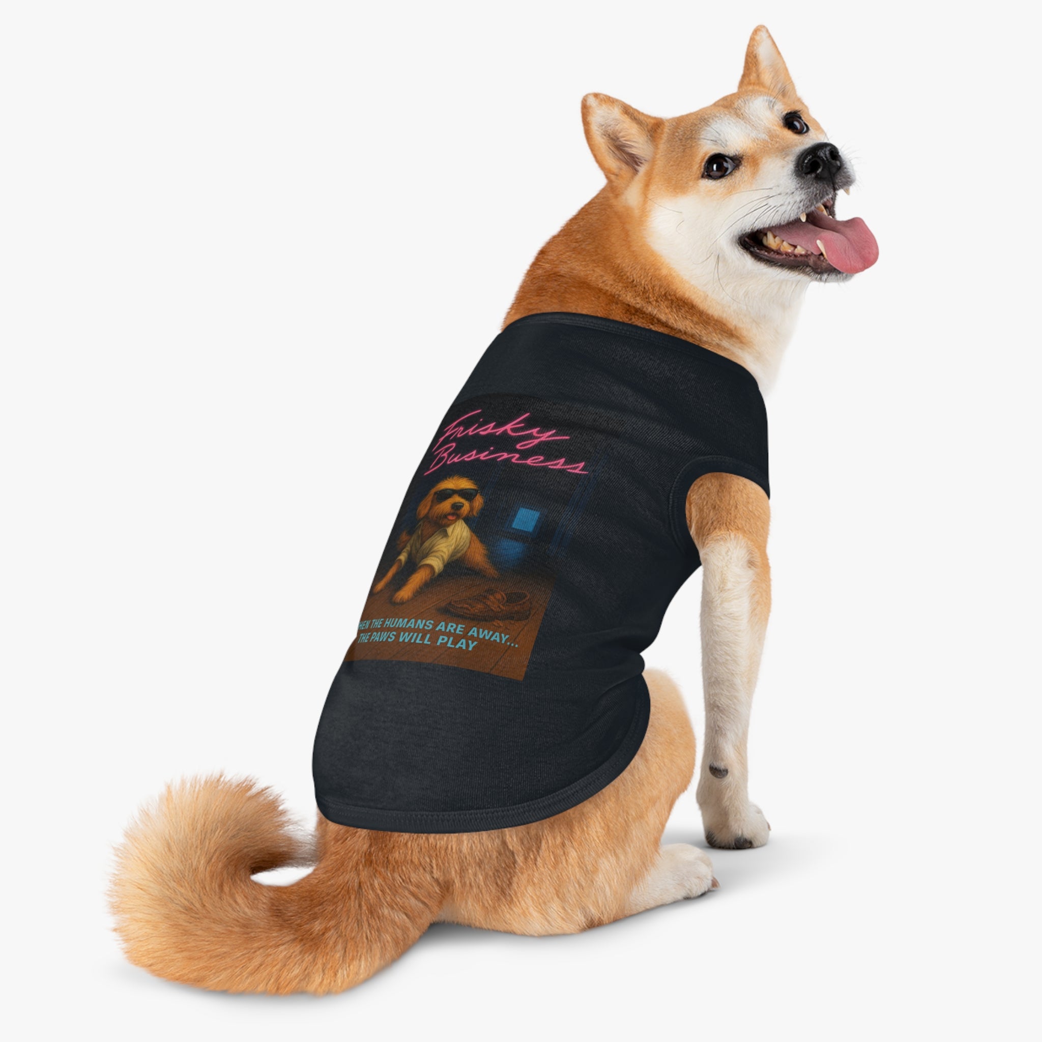 Frisky Business Pet Tank Top-- Funny Parody Shirt for Dog Lovers