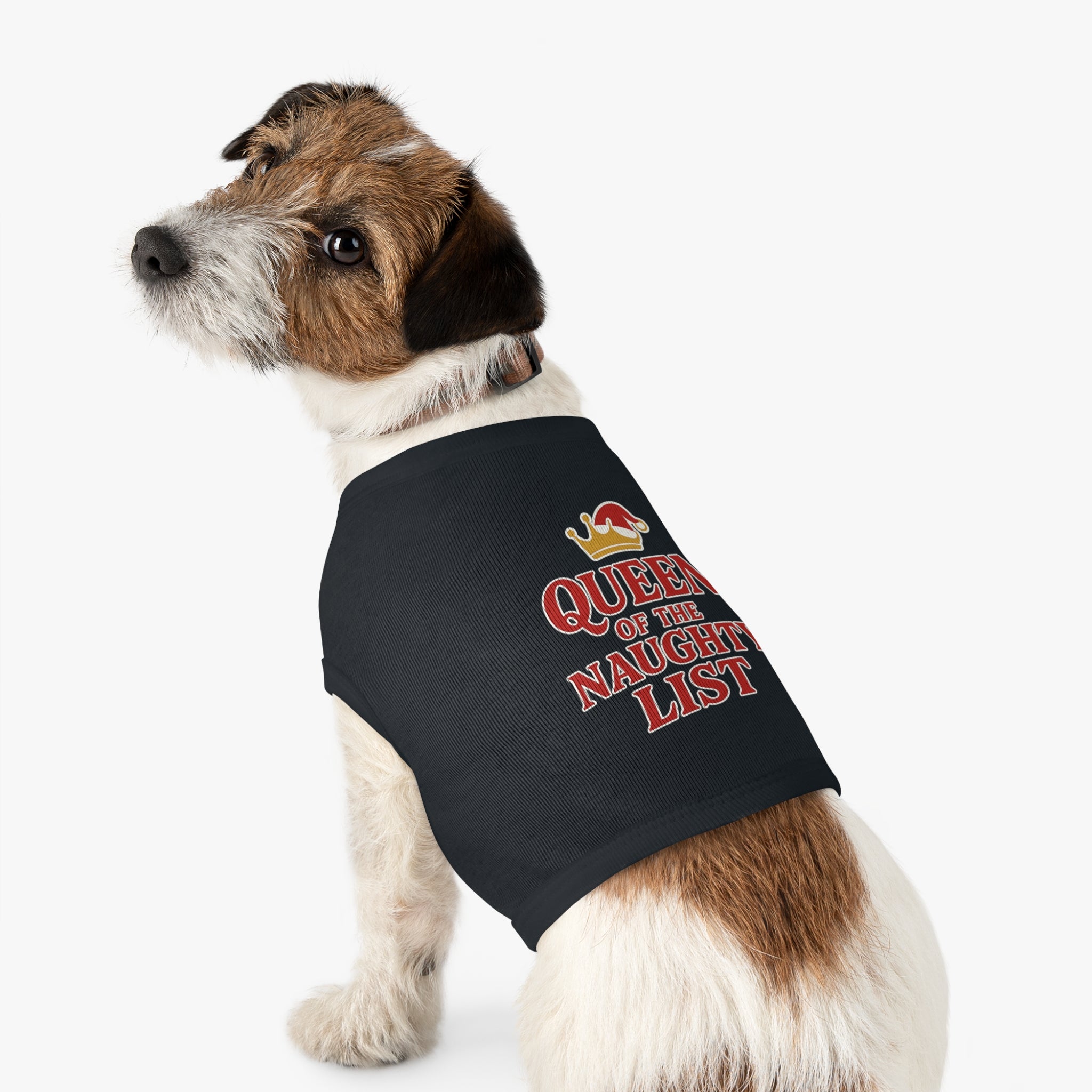 Queen of the Naughty List Dog Tank Top -- Funny Christmas Apparel for Dogs