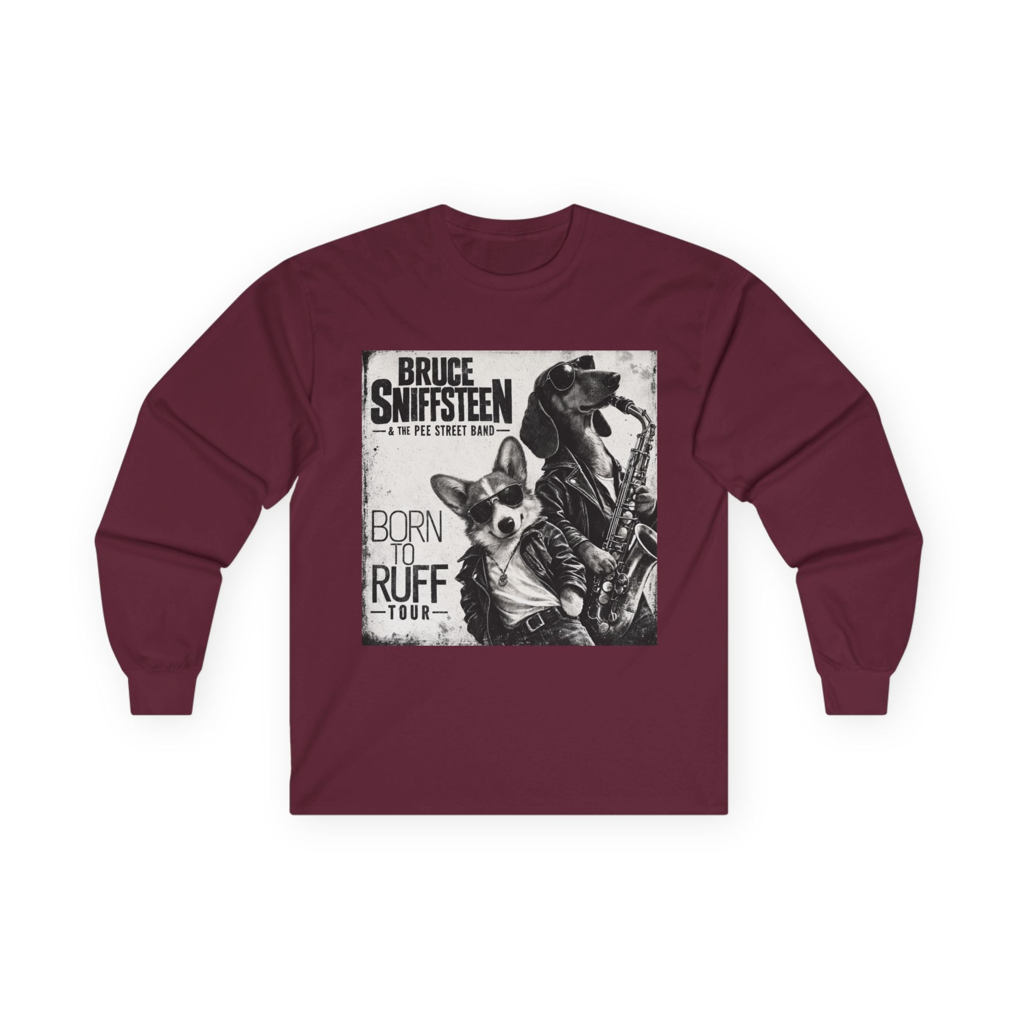 Bruce Sniffsteen & the Pee Street Band Longsleeve Shirt -- Funny Bruce Springsteen 2026 Tour Shirt Parody