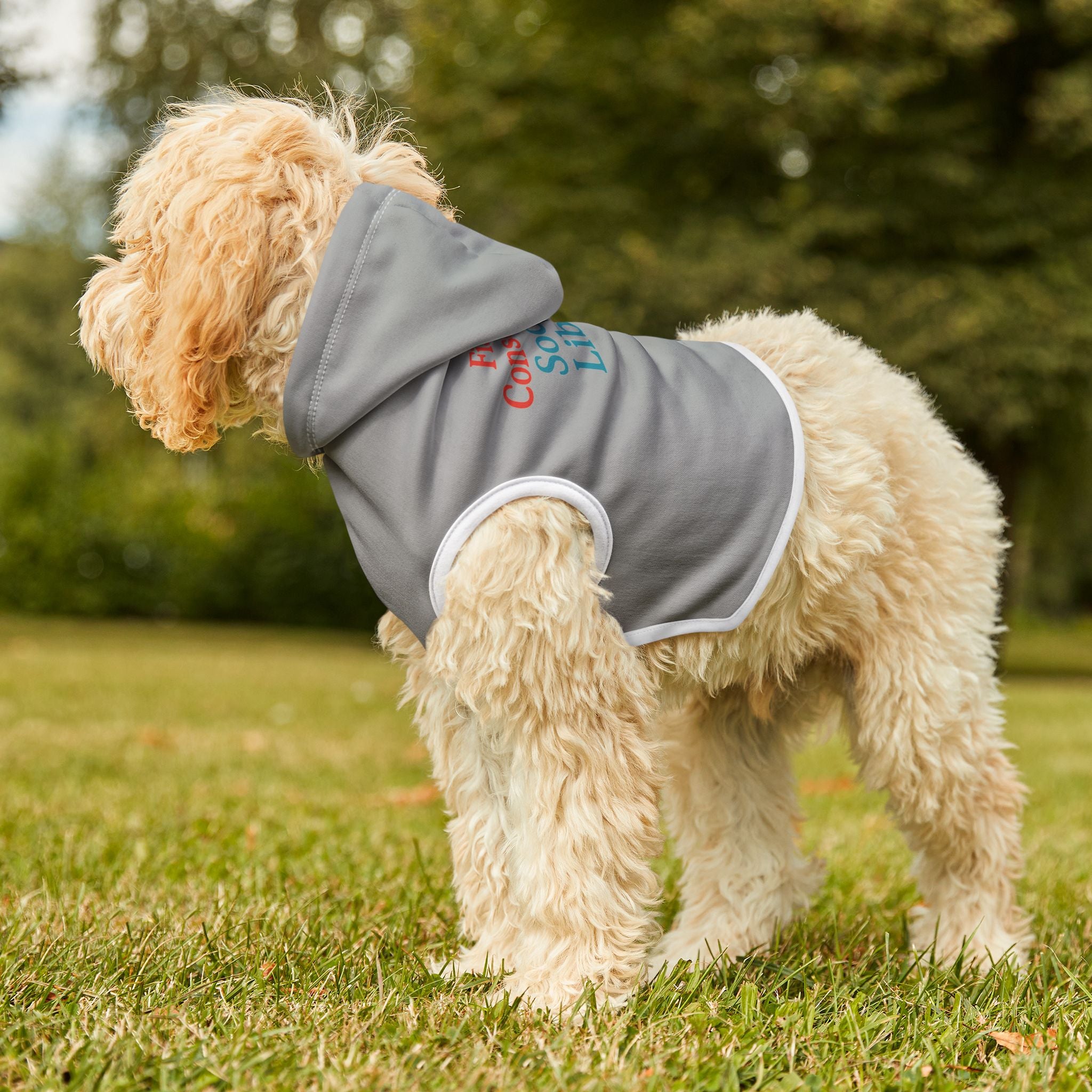 Fiscally Conservative, Socially Liberal Dog Hoodie – Funny Political Pet Sweatshirt for Opinionated Pups