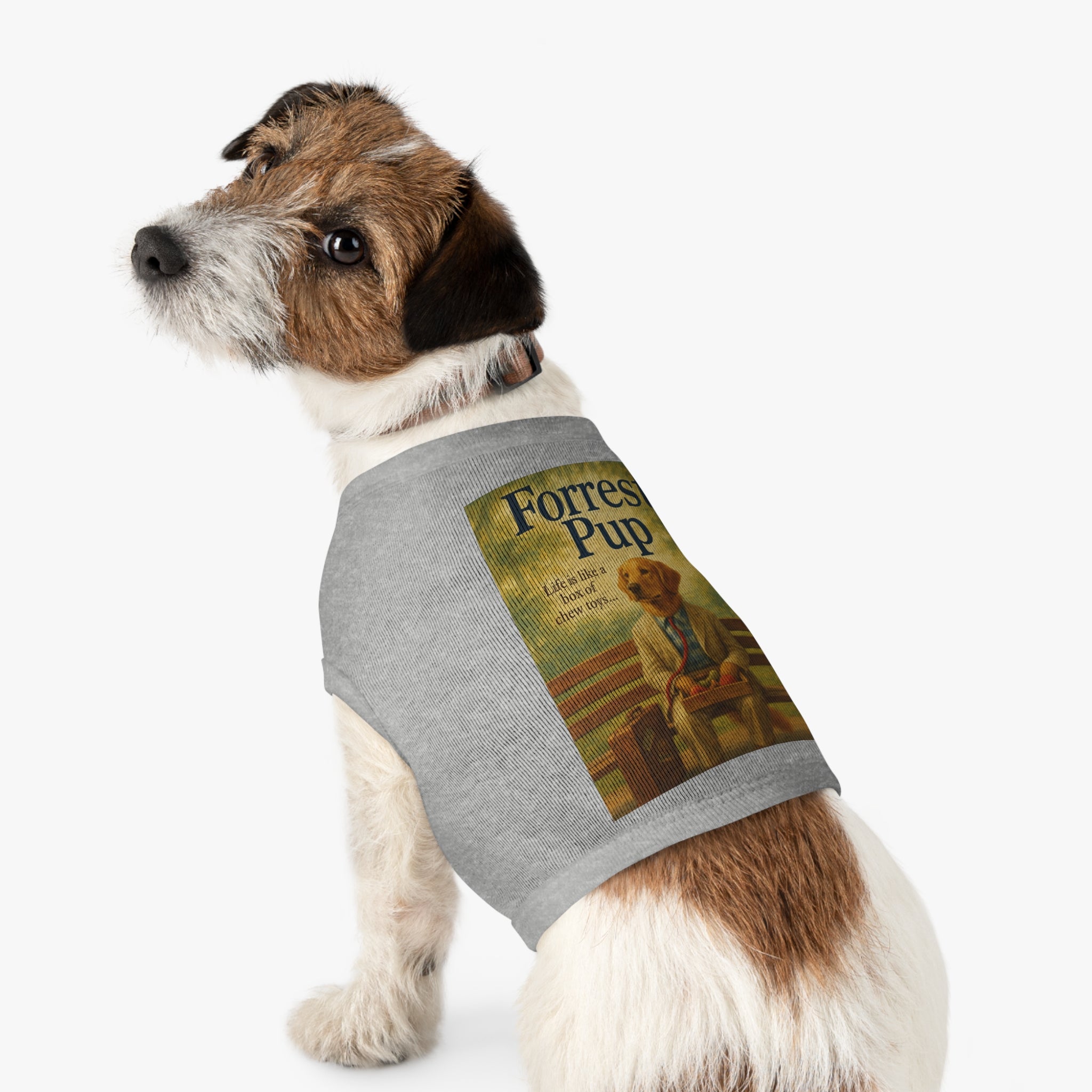 Forrest Pup Pet Tank Top-- Funny Parody Shirt for Dog Lovers