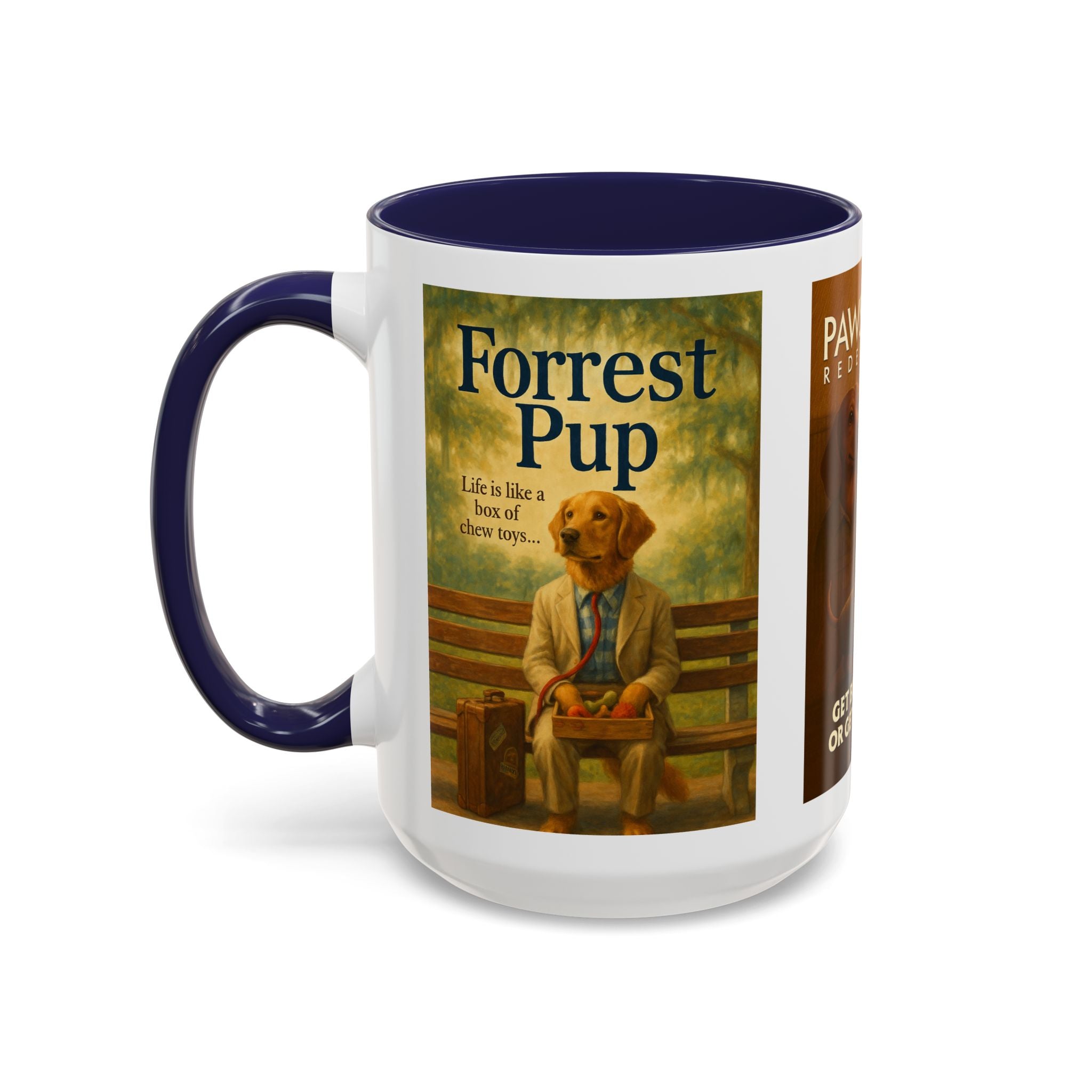 90s Movie Classics Dog Parody Mug – Funny Gift for Forrest Gump, Shawshank Redemption, and Pulp Fiction Fans