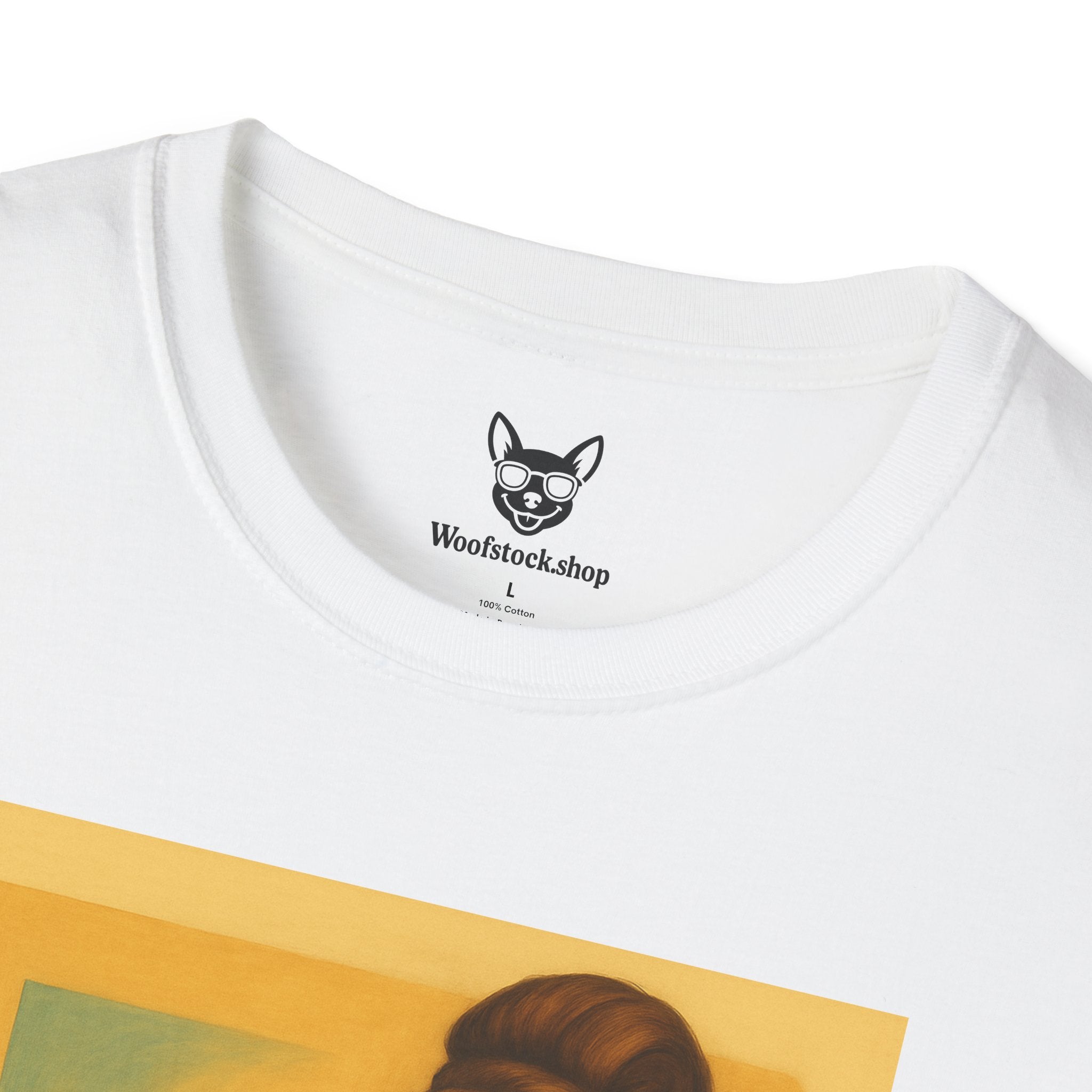 Breakfast at Tiffany's Movie Poster Dog Parody Unisex Softstyle T-Shirt -- Funny Audrey Hepburn Movie Tee for Film and Dog Lovers