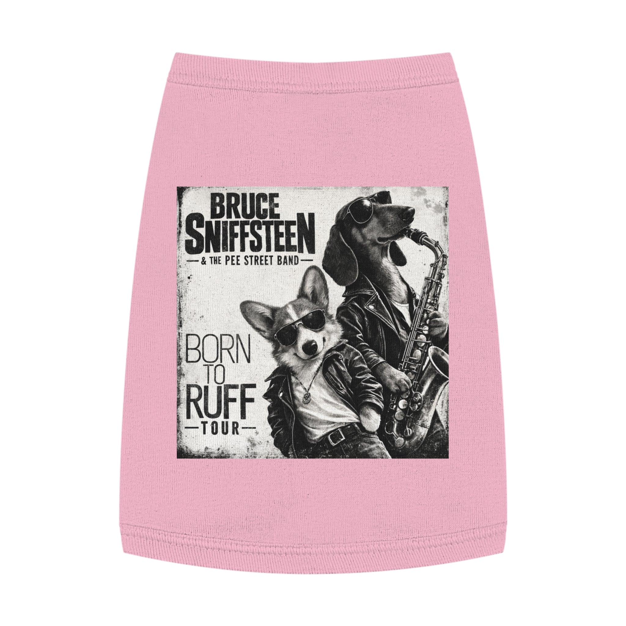 Bruce Sniffsteen Pet Tank Top -- Funny Bruce Springsteen 2026 Tour Shirt Parody