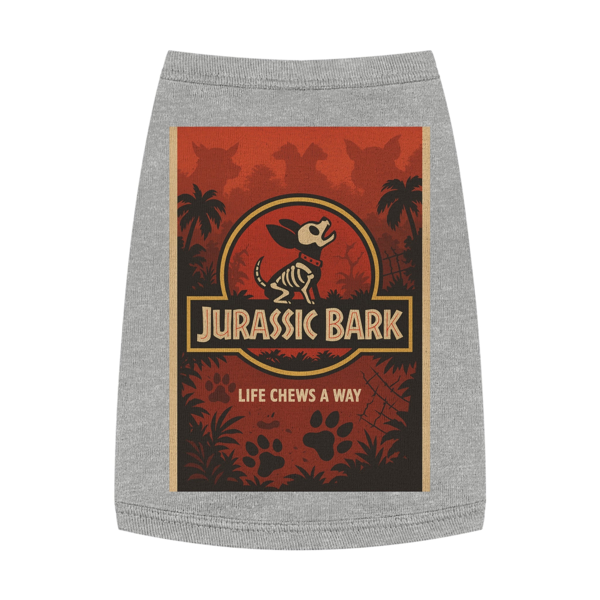 Jurassic Bark Pet Tank Top-- Funny "Jurassic Park" Parody Shirt for Dog Lovers
