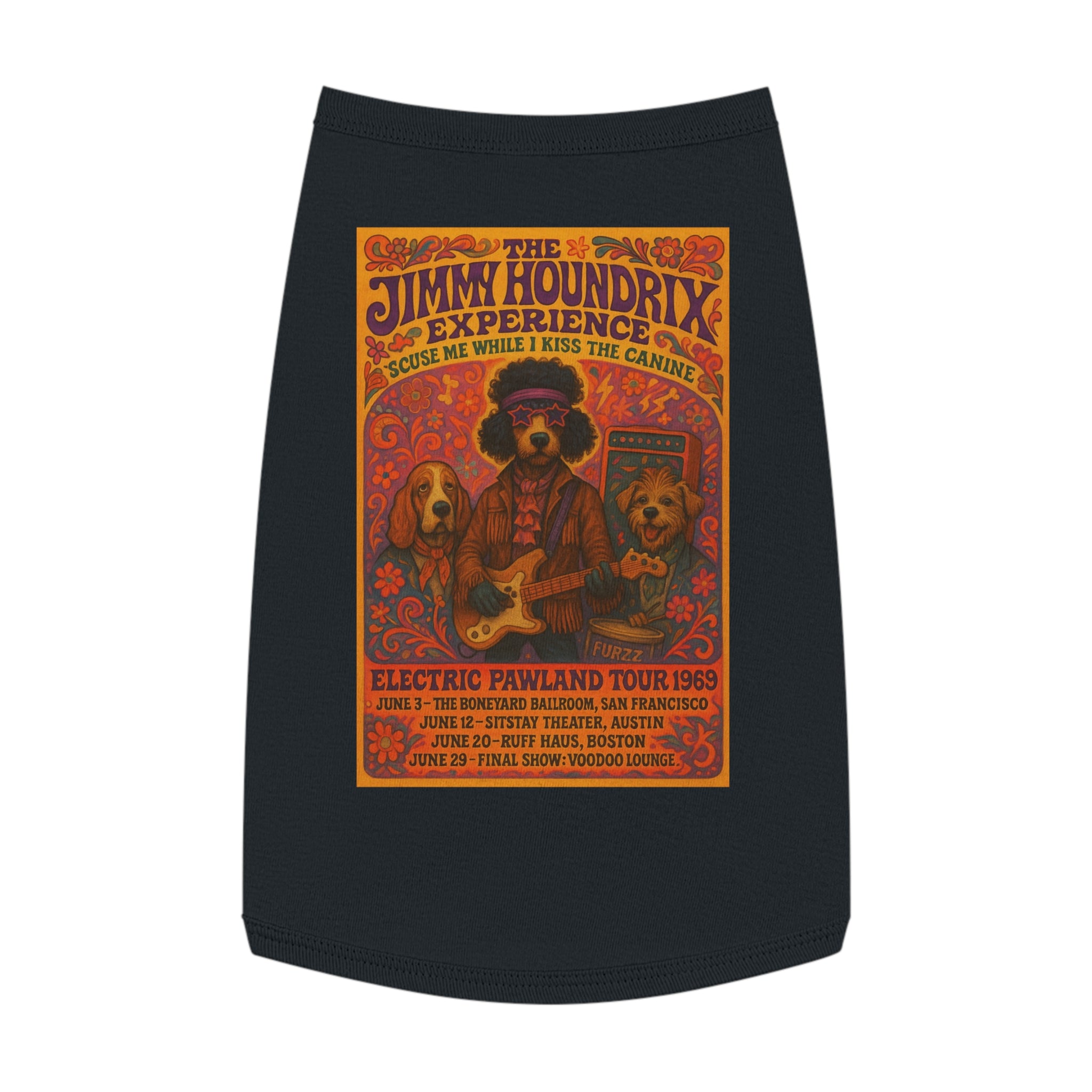 Jimi Houndrix Pet Tank -- Funny Fleetwood Mac Parody Shirt for Dog Lovers